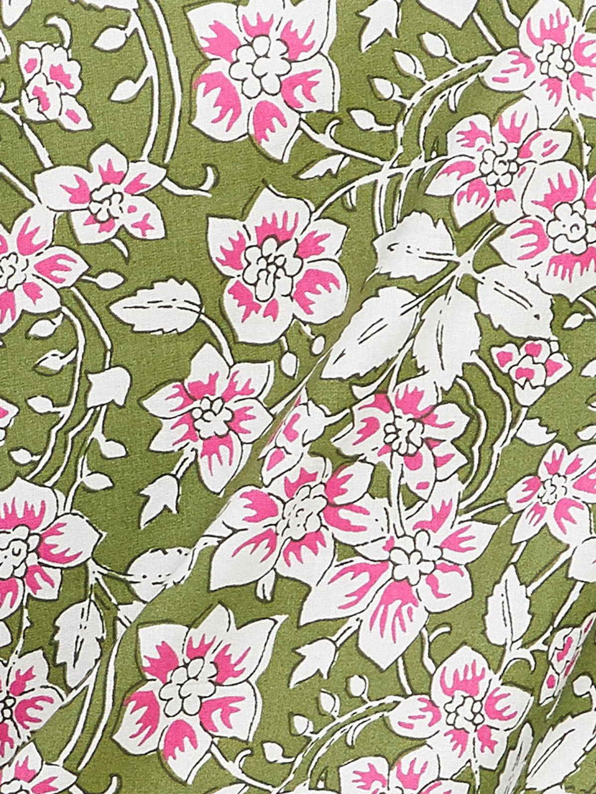 Women’s Green & Purple Floral Print Rayon Kurti AROMIE.STORE