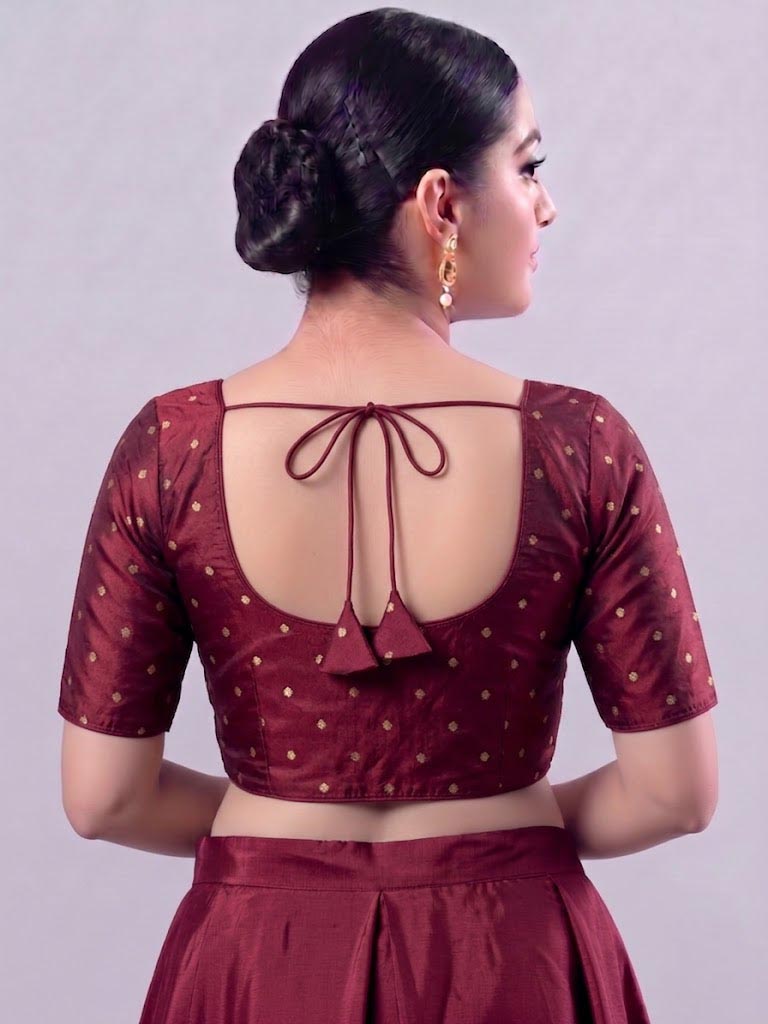 Maroon foil printed  Saree Blouse (Copy)
