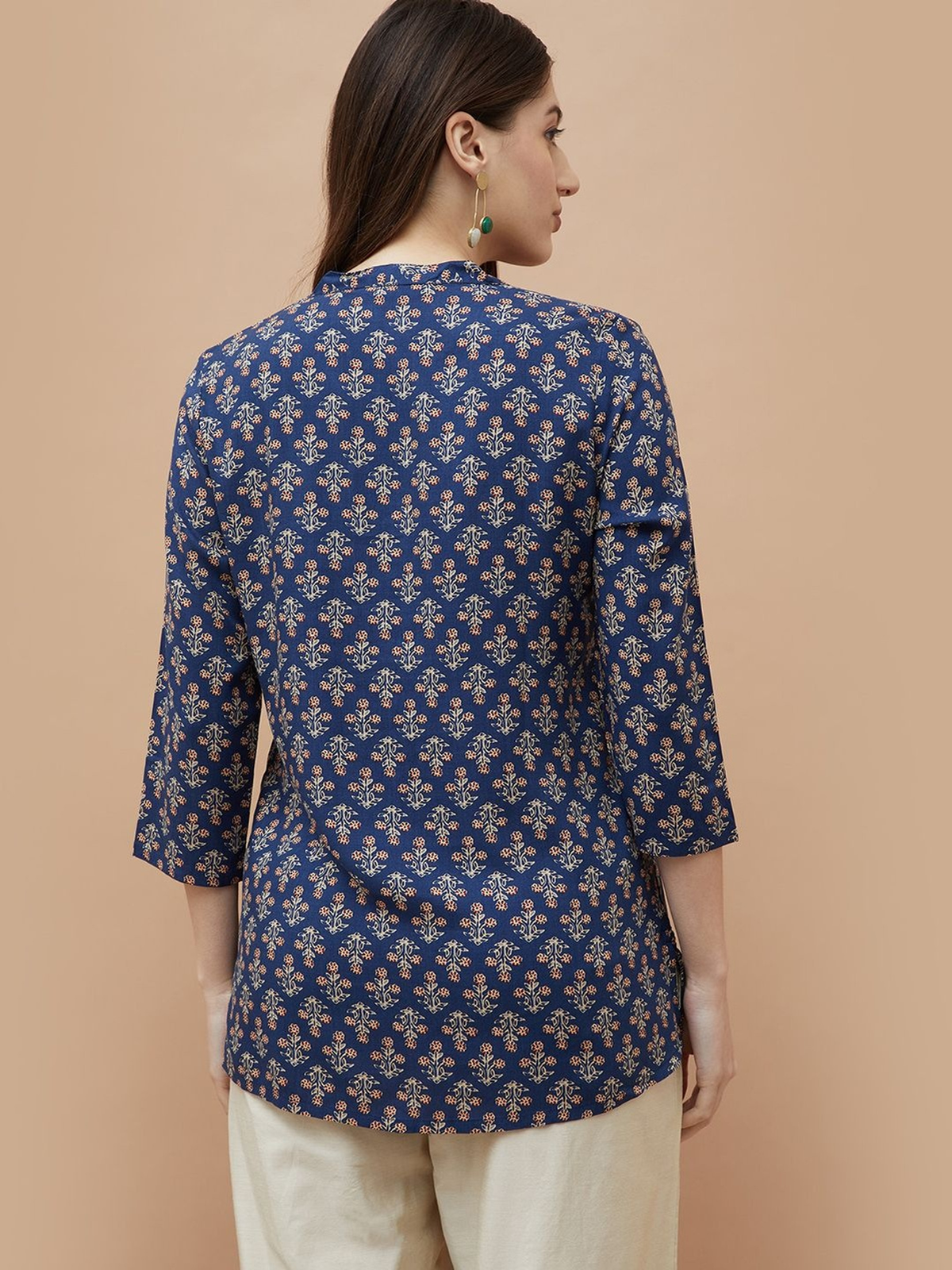Women’s Violet & Maroon Floral Print Rayon Kurti AROMIE.STORE