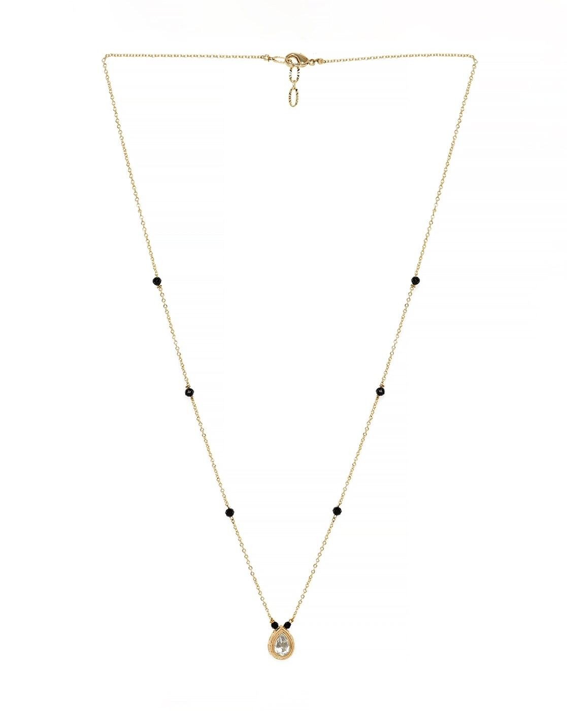 Elegant Diamond - Studded Gold - Plated Mangalsutra for Women – Lightweight Everyday Wear - aromie