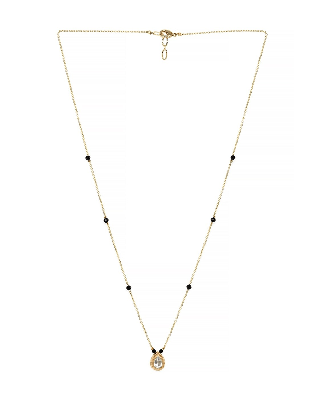 Elegant Diamond - Studded Gold - Plated Mangalsutra for Women – Lightweight Everyday Wear - aromie
