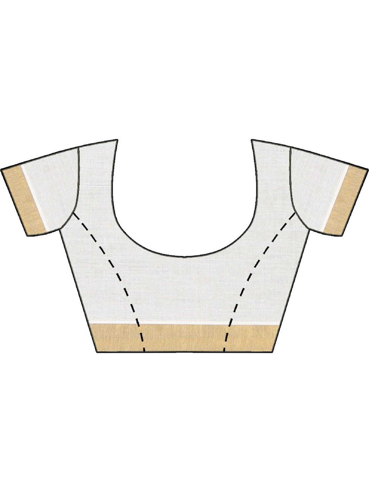 Aromie blouse piece for elegant organza saree for women with white and gold border design