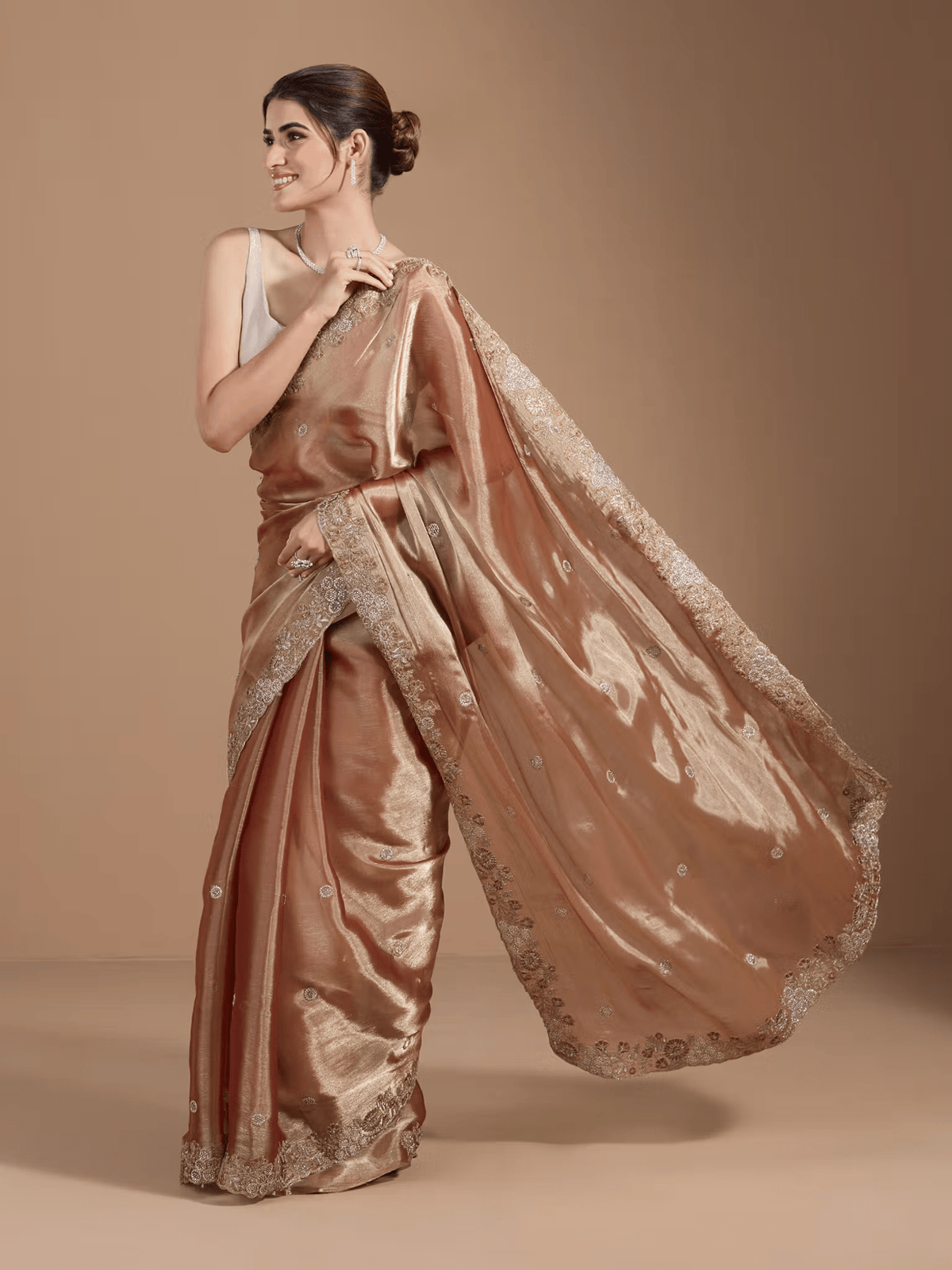 Elegant Organza Saree for Women – Includes Unstitched Blouse - aromie