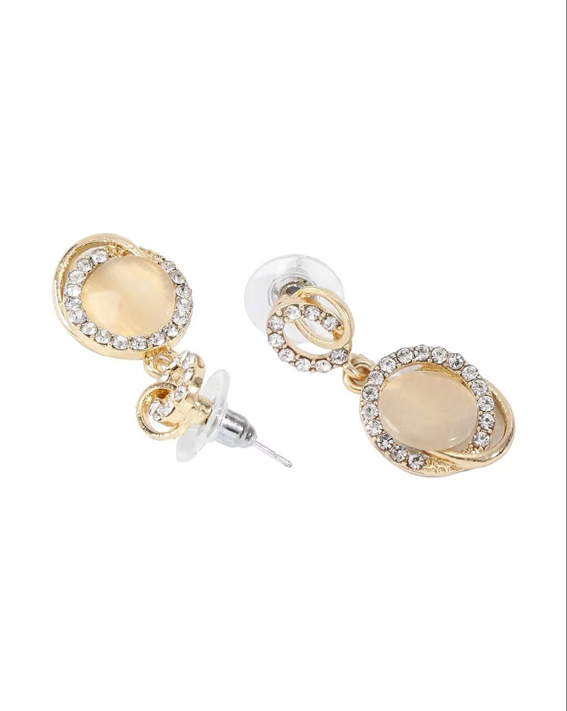 Elegant Shining Diva Metal Earrings – Lightweight Traditional Design for Women - aromie