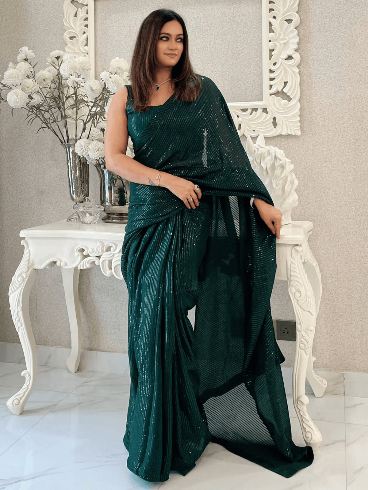 Elegant Wedding Saree with Unstitched Blouse – Responsible Craft & Easy Care - aromie