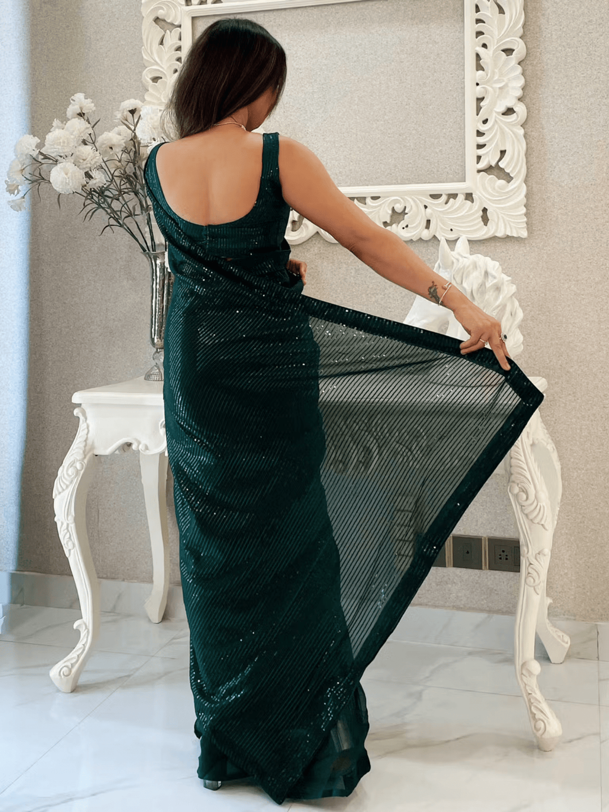 Elegant Wedding Saree with Unstitched Blouse – Responsible Craft & Easy Care - aromie