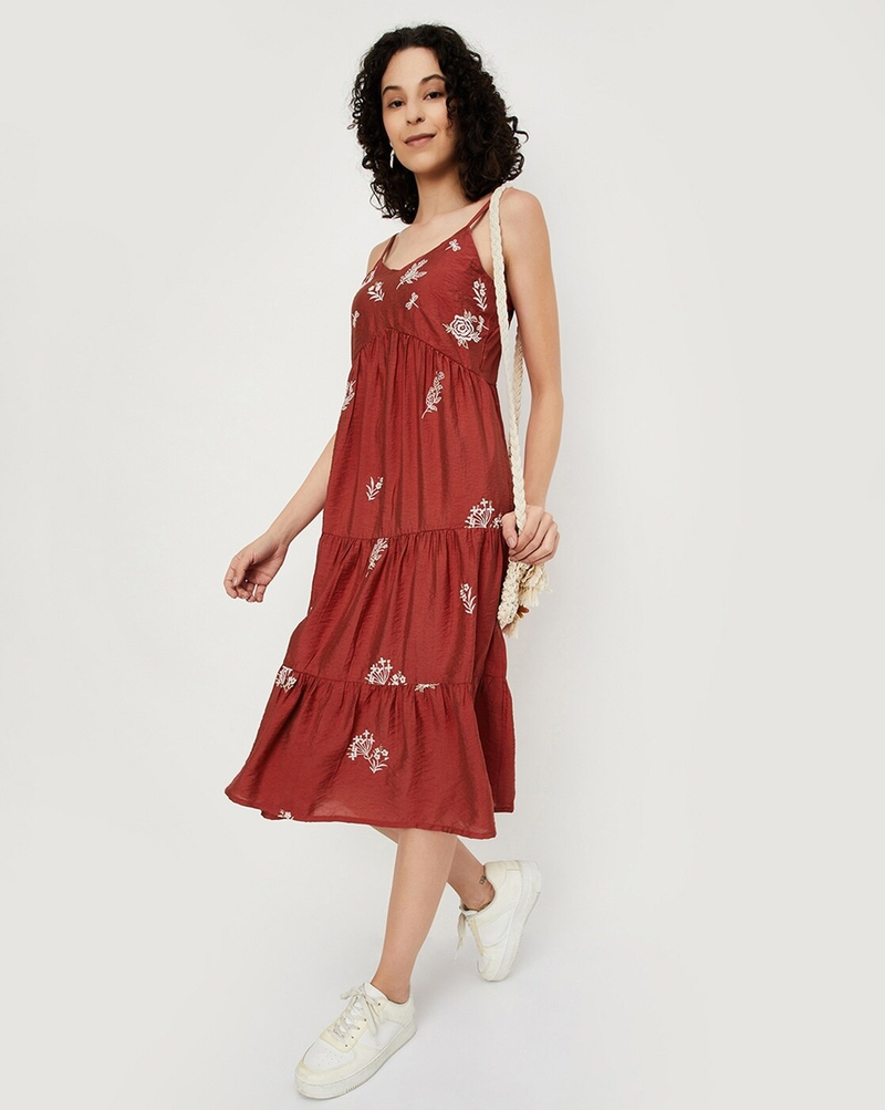 Embroidered Midi Dress Canada - Trendy Style