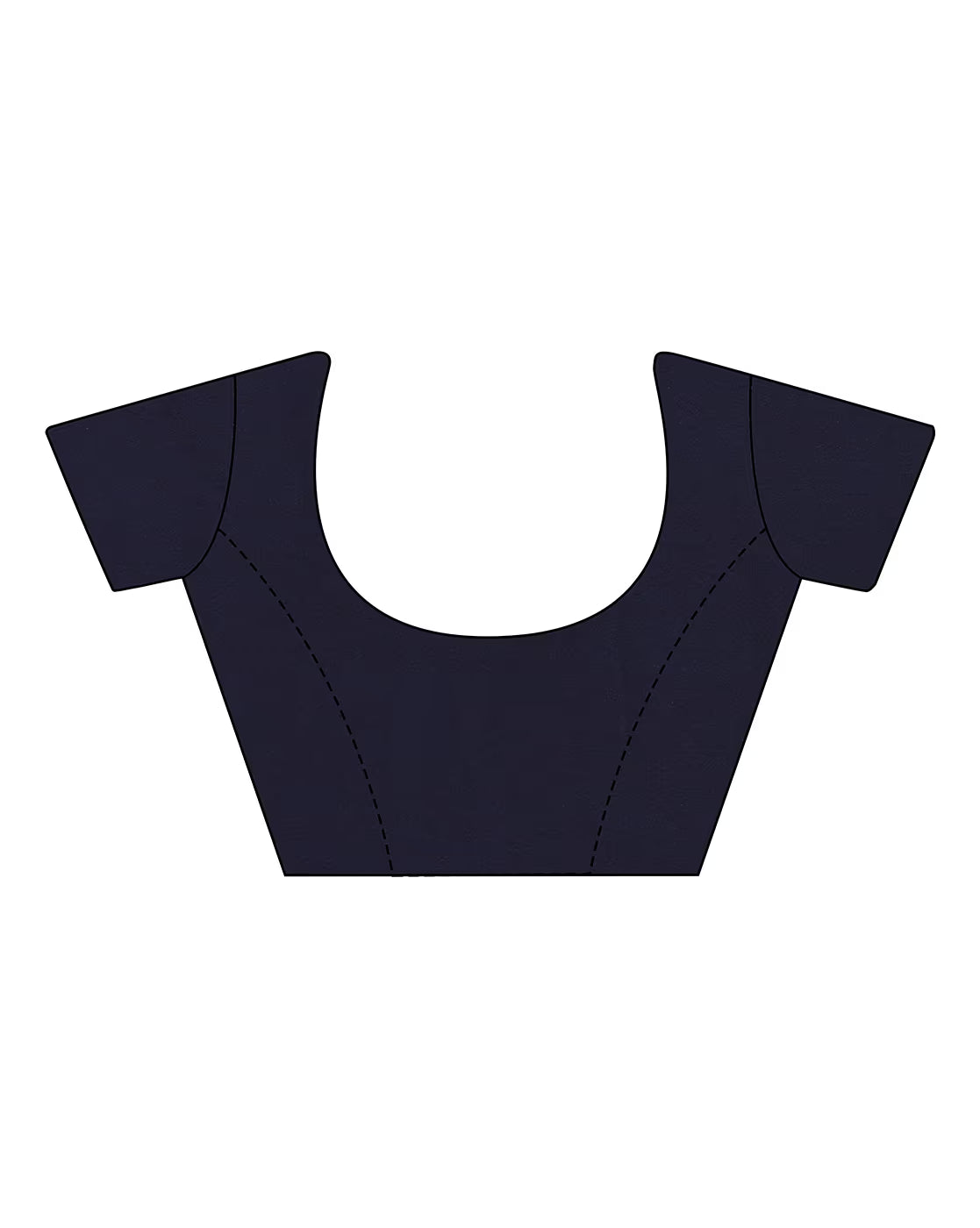 Elegant navy blue blouse design for embellished saree with stones featuring short sleeves