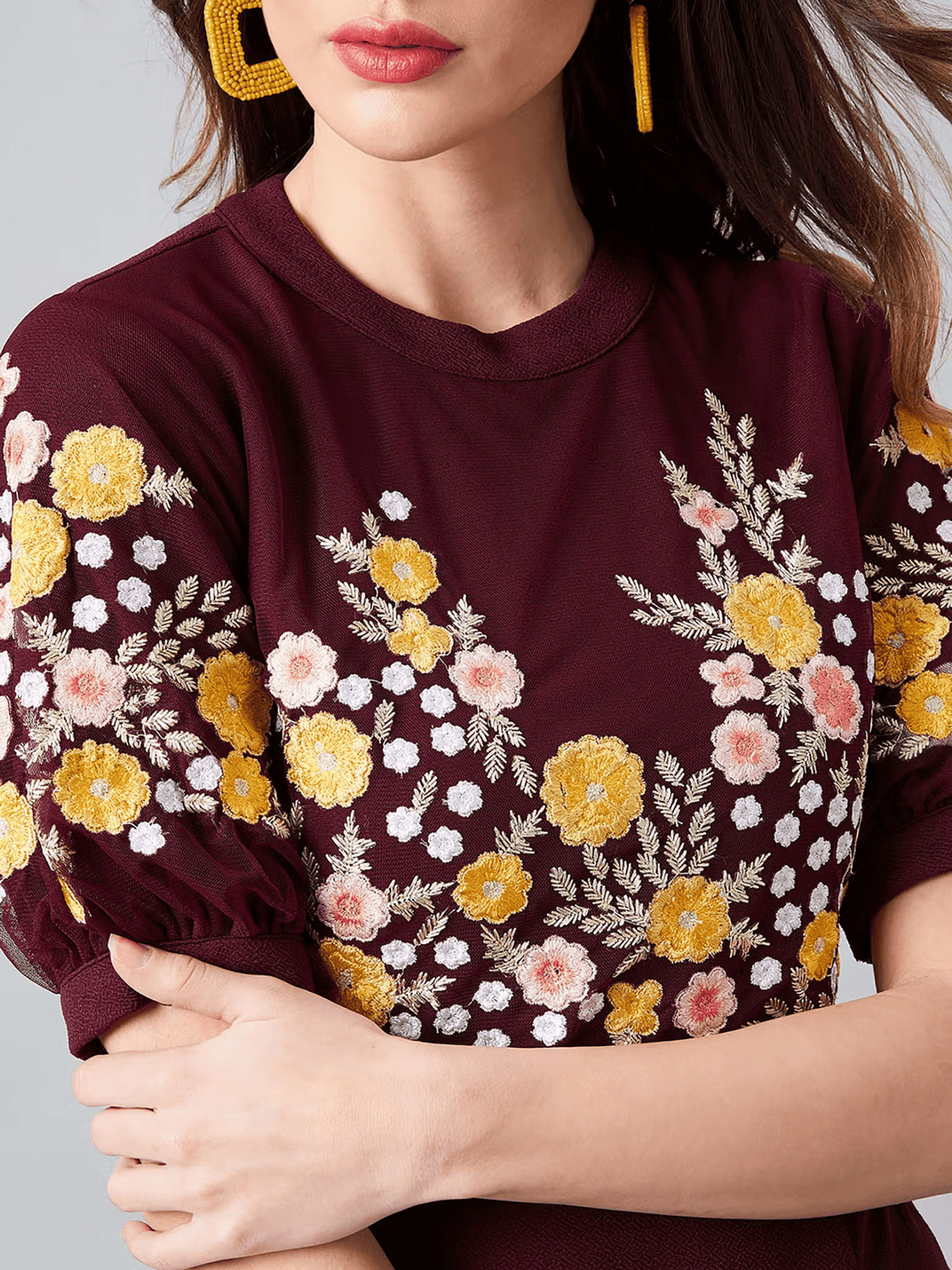 Embroidered Flared Dress Women - Trendy Maxi Style