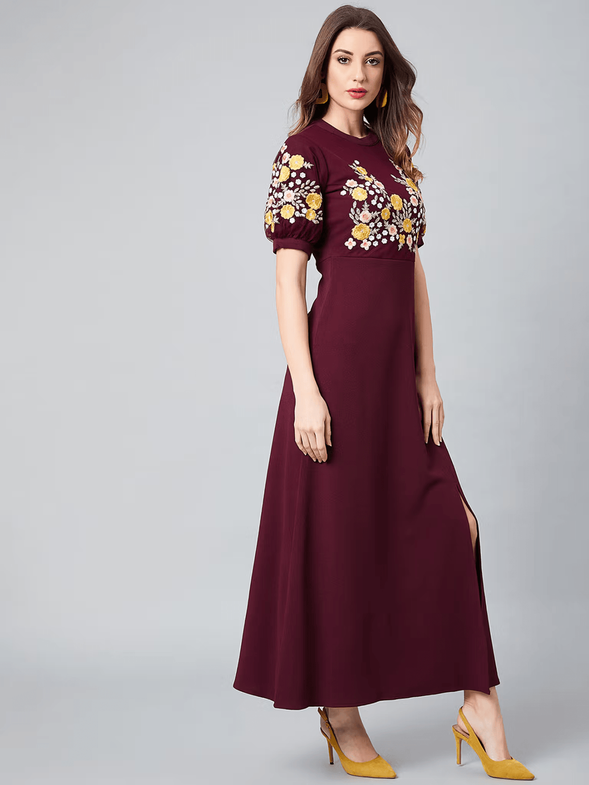 Embroidered Flared Dress Women - Trendy Maxi Style