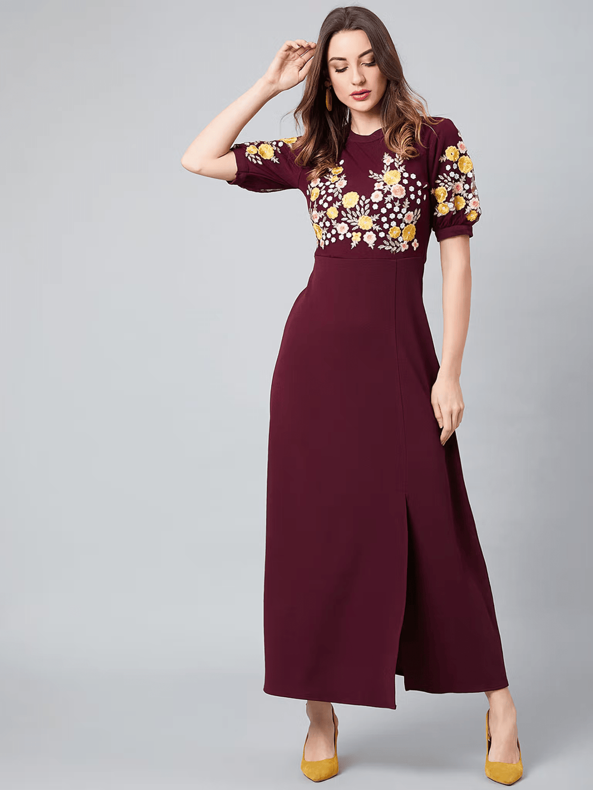 Embroidered Flared Dress Women - Trendy Maxi Style
