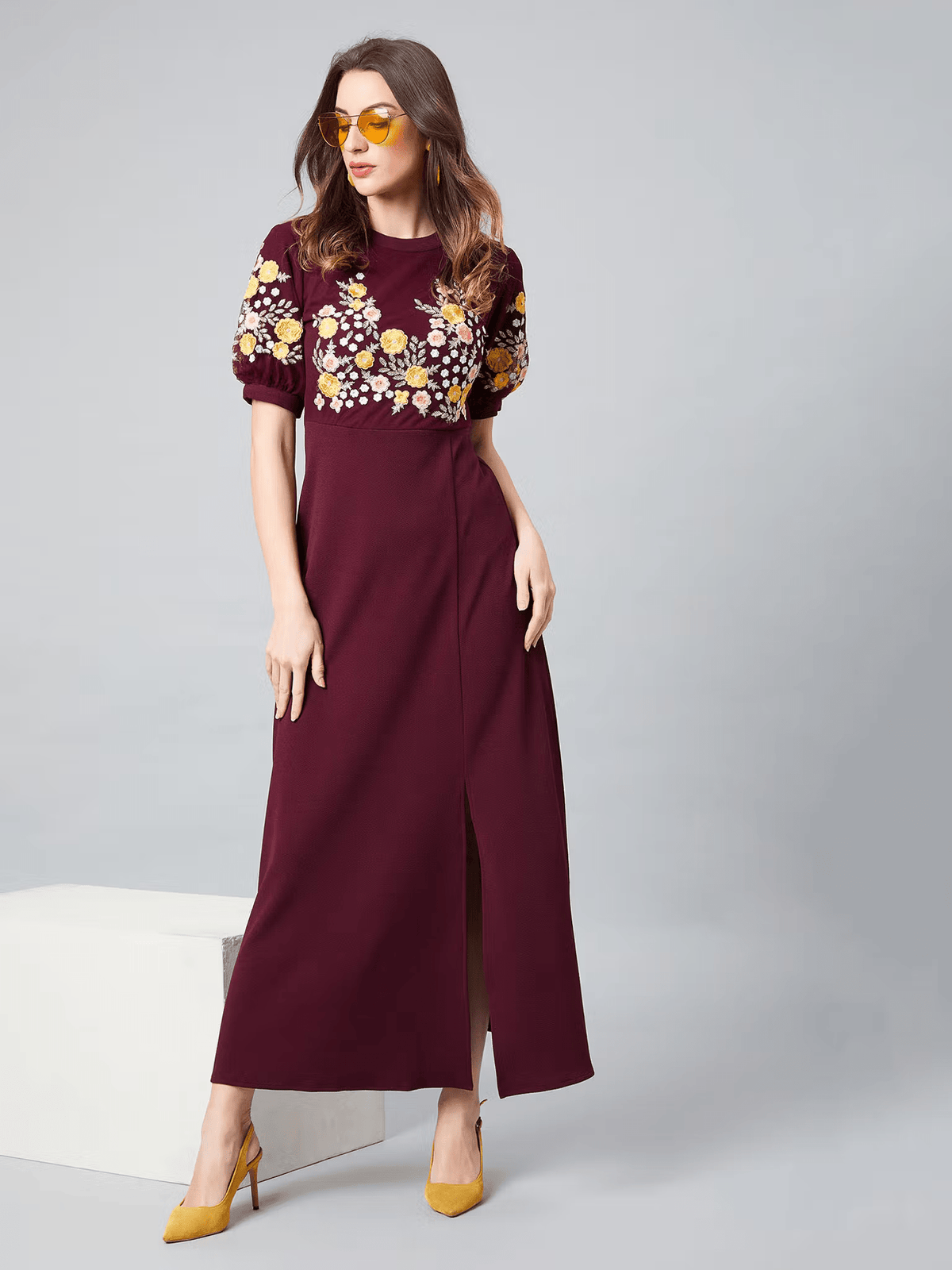 Embroidered Flared Dress Women - Trendy Maxi Style