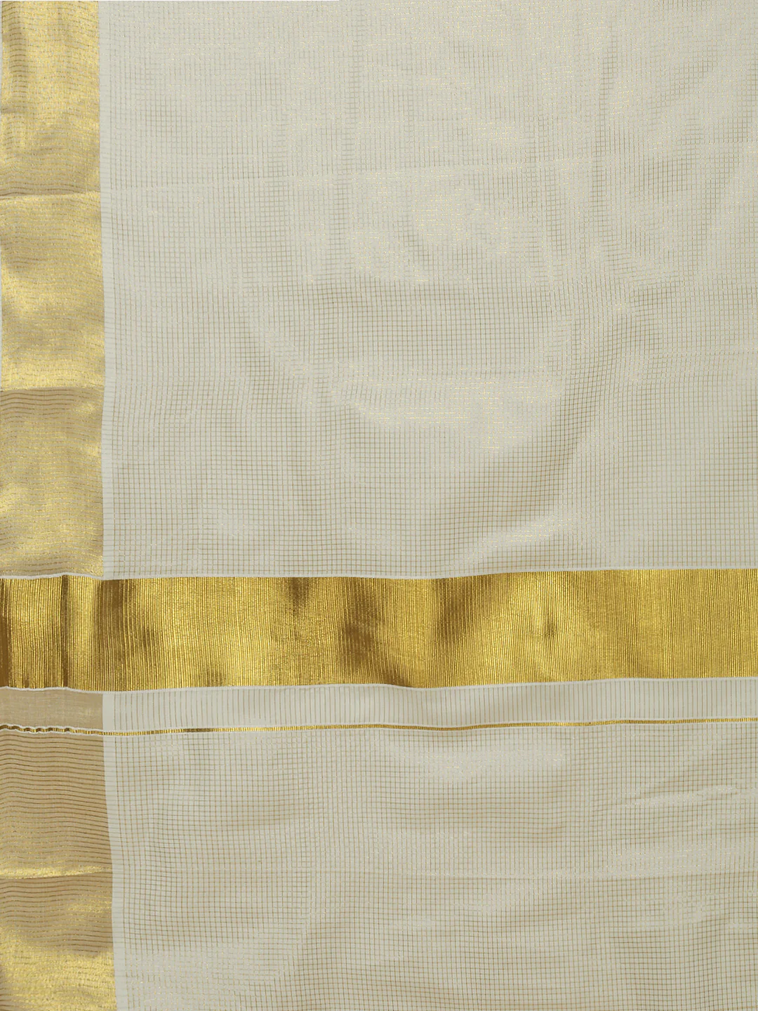 Embroidered Gota Tissue Saree in Cream with Gold Accents, perfect for weddings and festive occasions