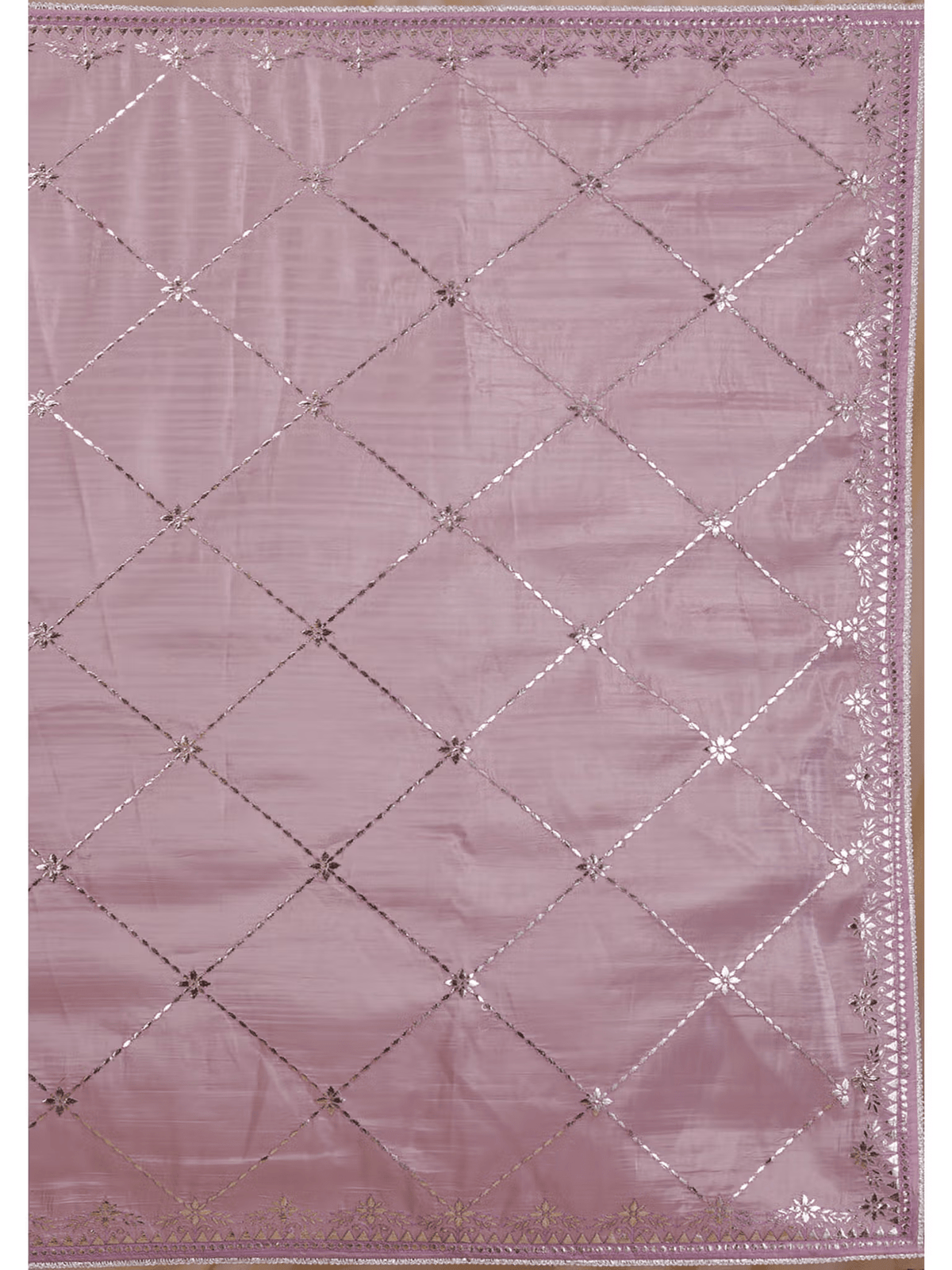 Embroidered Gota Tissue Saree with Unstitched Blouse - aromie