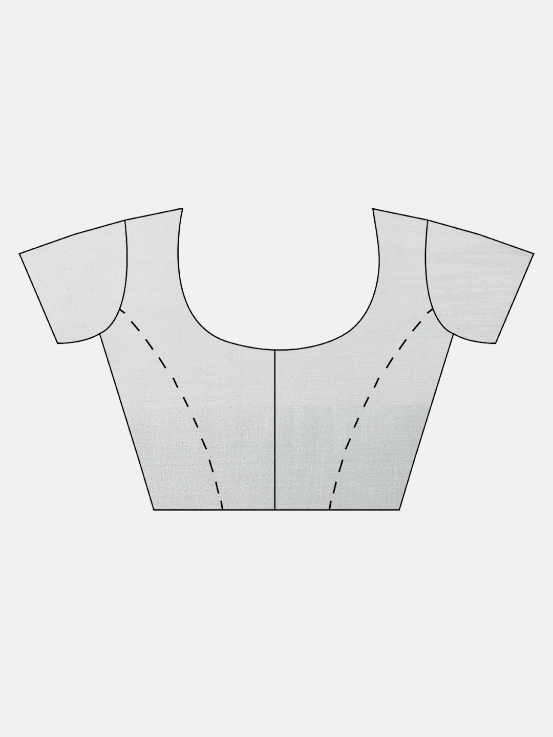 Detail view of a plain white blouse pattern for embroidered Saree, perfect for weddings and festive occasions