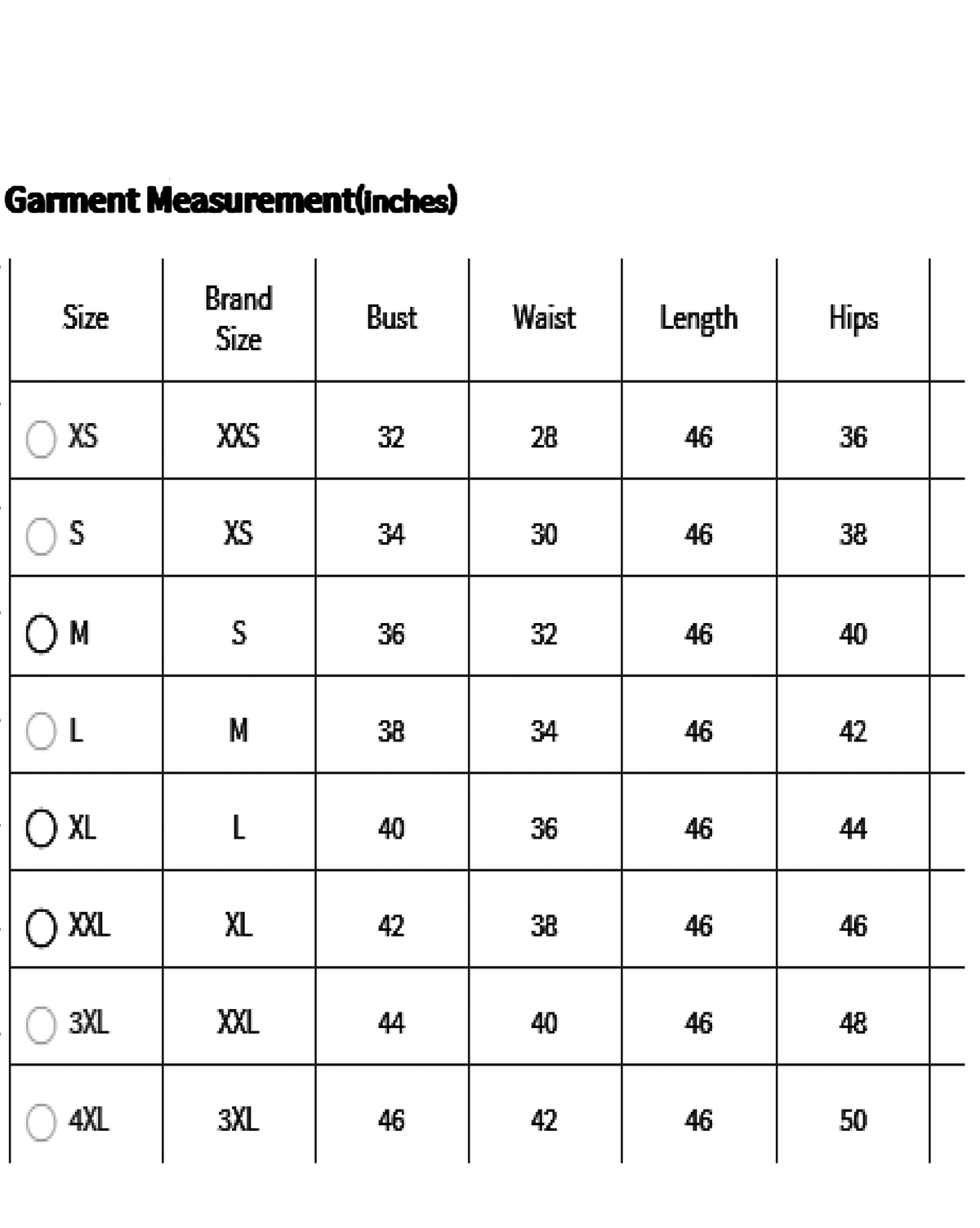 Aromie three piece kurtha size chart showing bust waist hips and length measurements Festive kurta set for women.