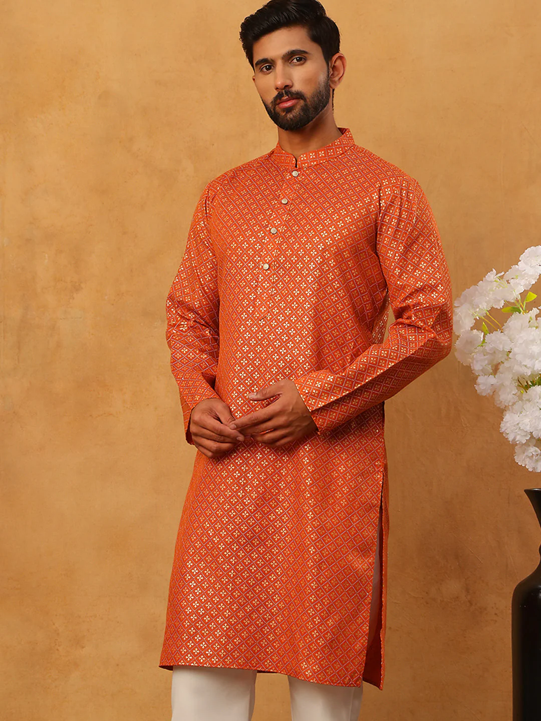 Festive Cotton Blend Printed Kurta