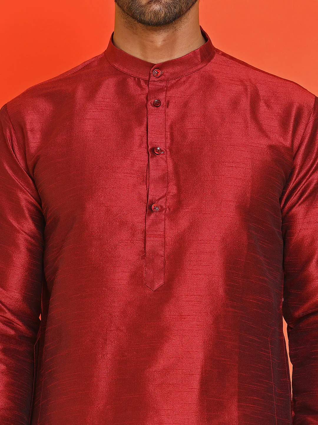 Solid Dupion Silk Kurtas for Men