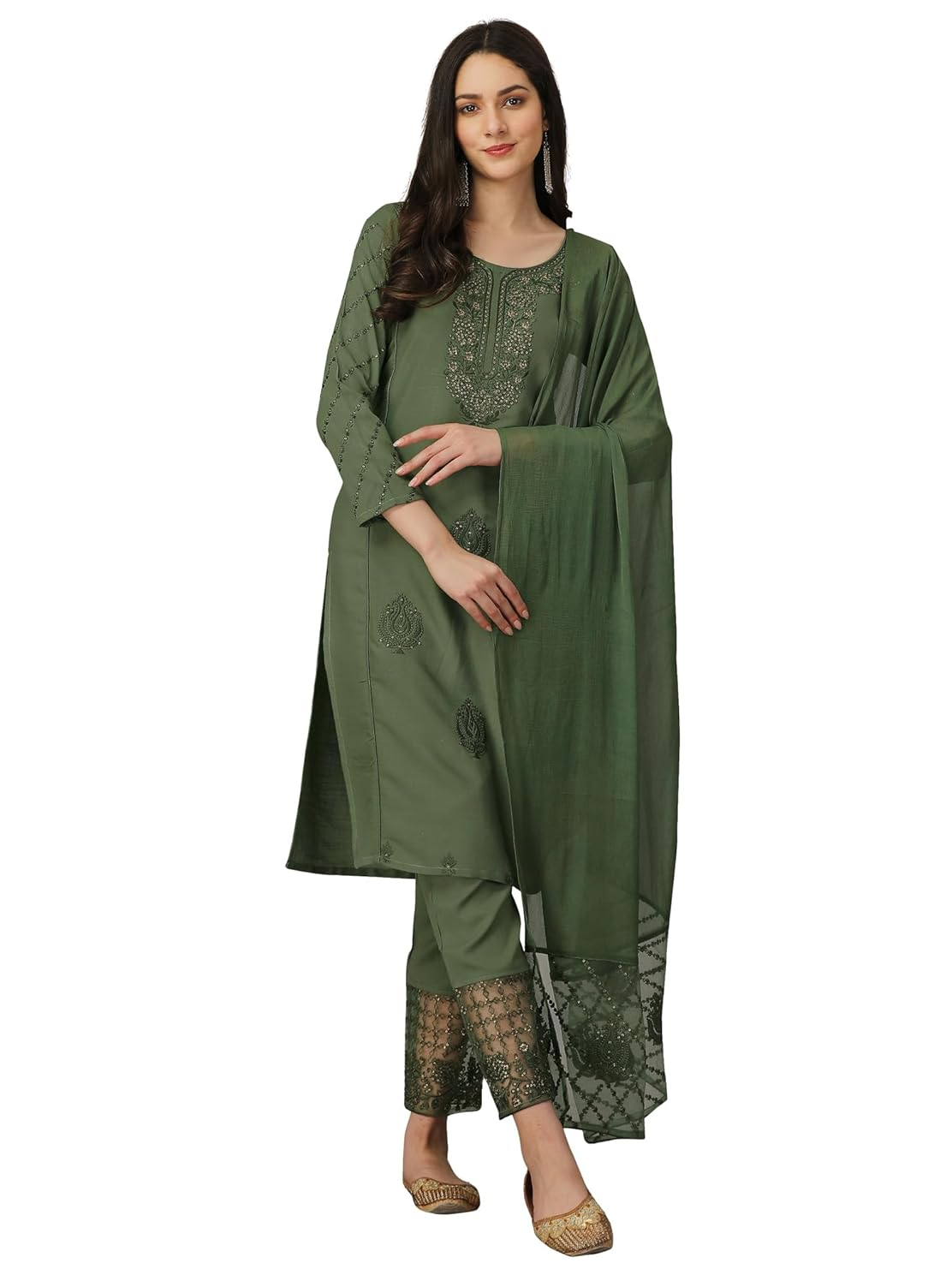 Women's Cotton Embroidery Salwar Suit Set
