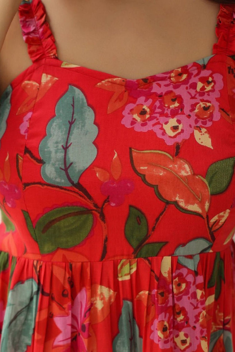 Fit and Flare Ethnic Dress Canada - Floral Design