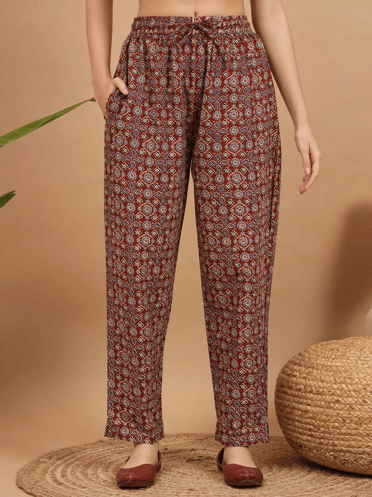 Floral Embroidered Cotton Kurta Set - Three Piece
