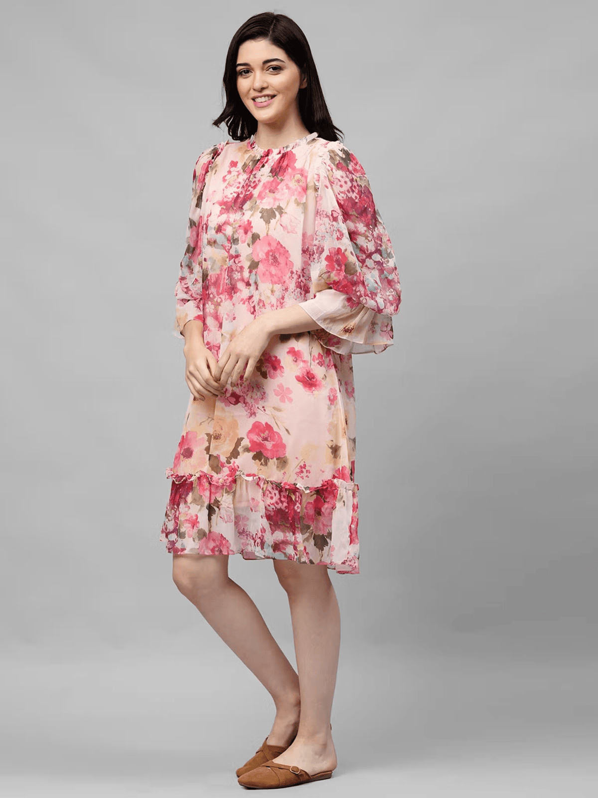 Floral Pink Beach Dress for Summer Style