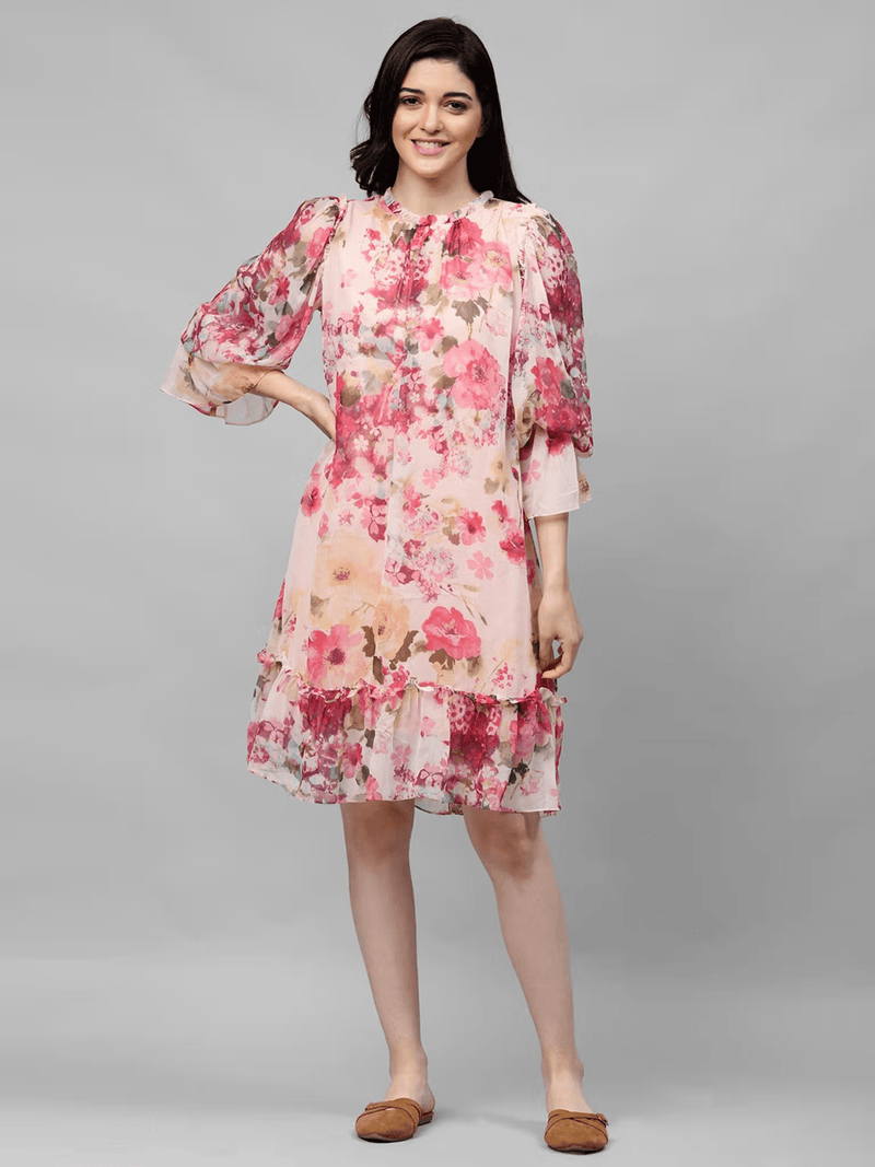 Floral Pink Beach Dress for Summer Style