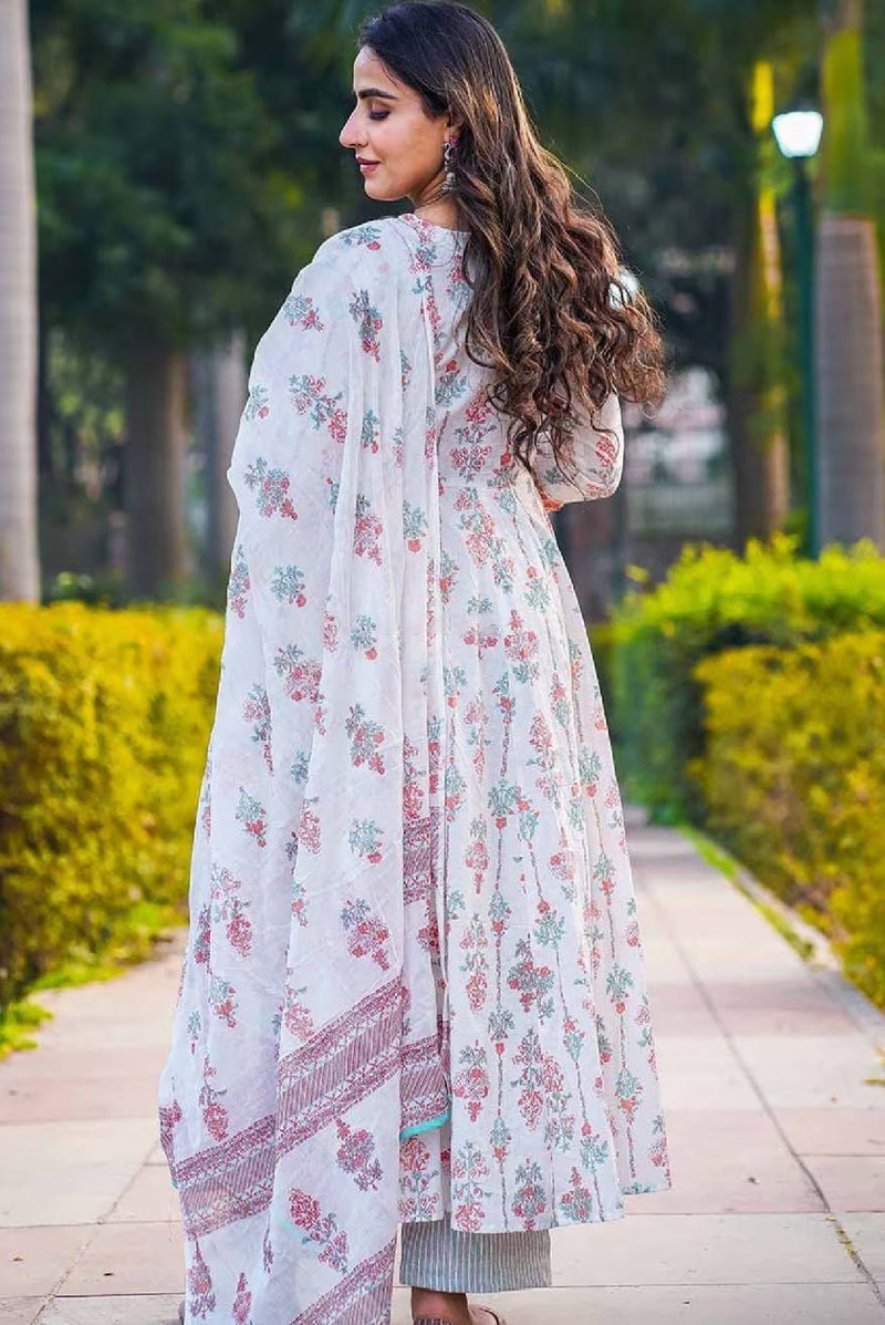 Floral Print Kurta Set Canada - Elegant Three Piece