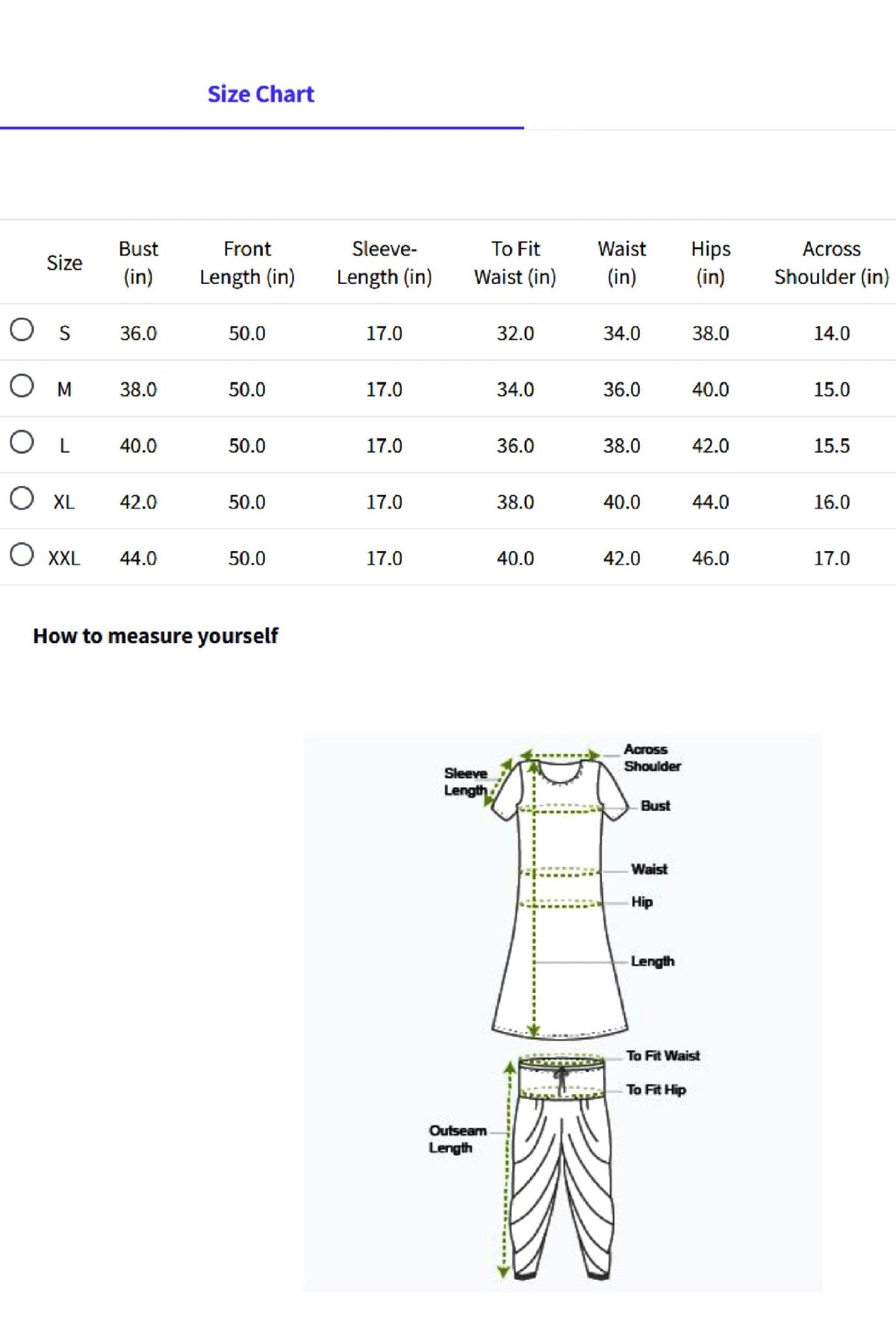 Aromie Floral Tiered Dress for Women in a stylish three piece design with detailed size chart