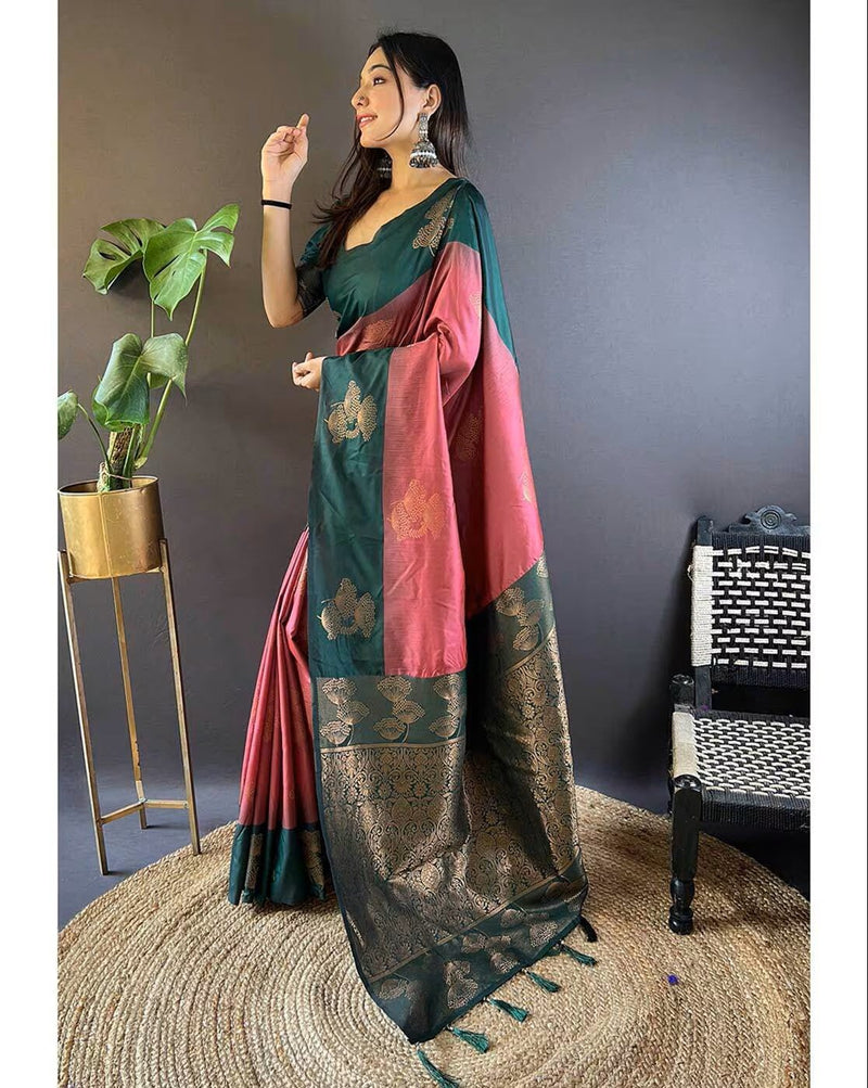 Floral Woven Silk Saree for Elegant Wear