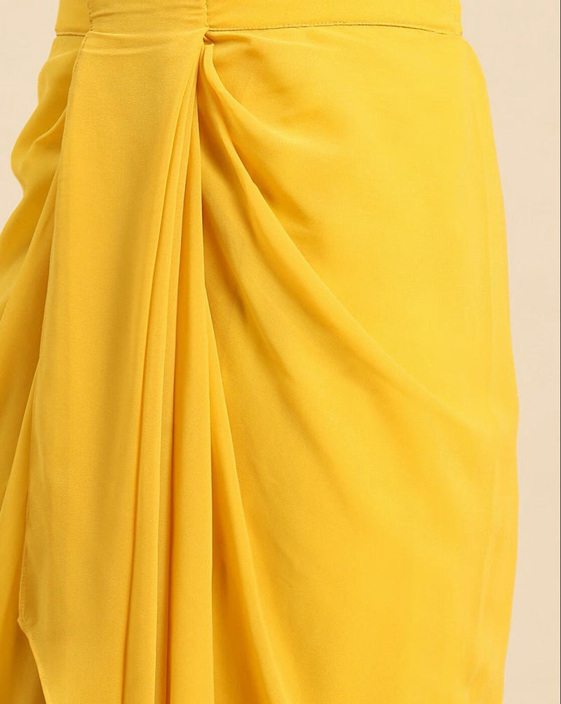 Geometric Shrug Set for Women in Yellow