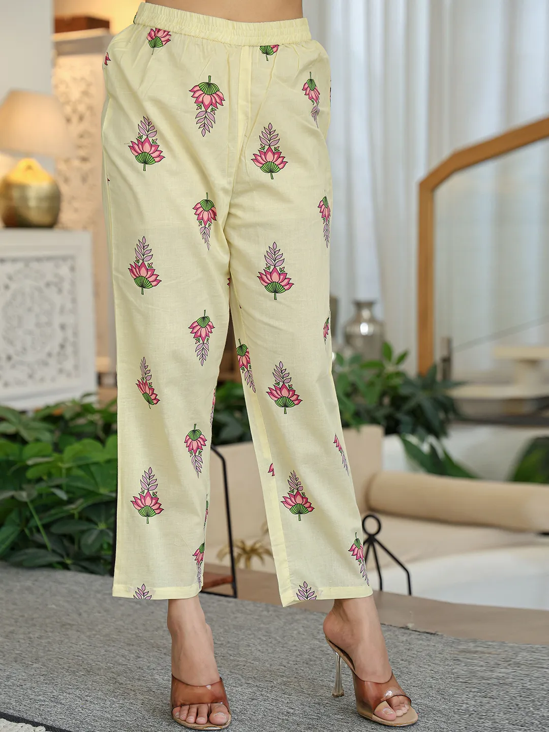 Yellow Georgette Anarkali Gown Canada with floral designs, perfect for casual outings or festive events