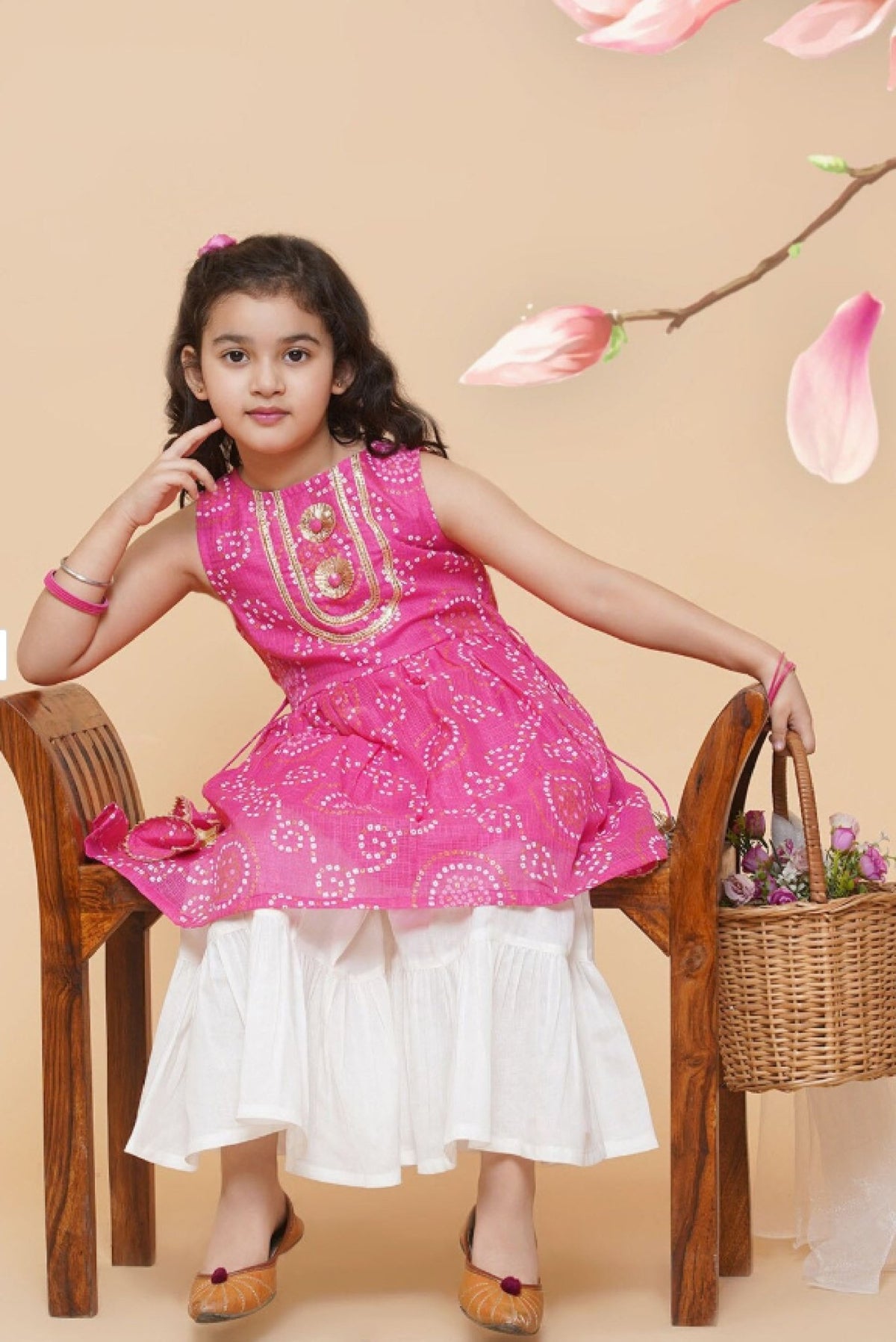 Aromie Girls Bandhani Kurta Set - Trendy Indian Wear