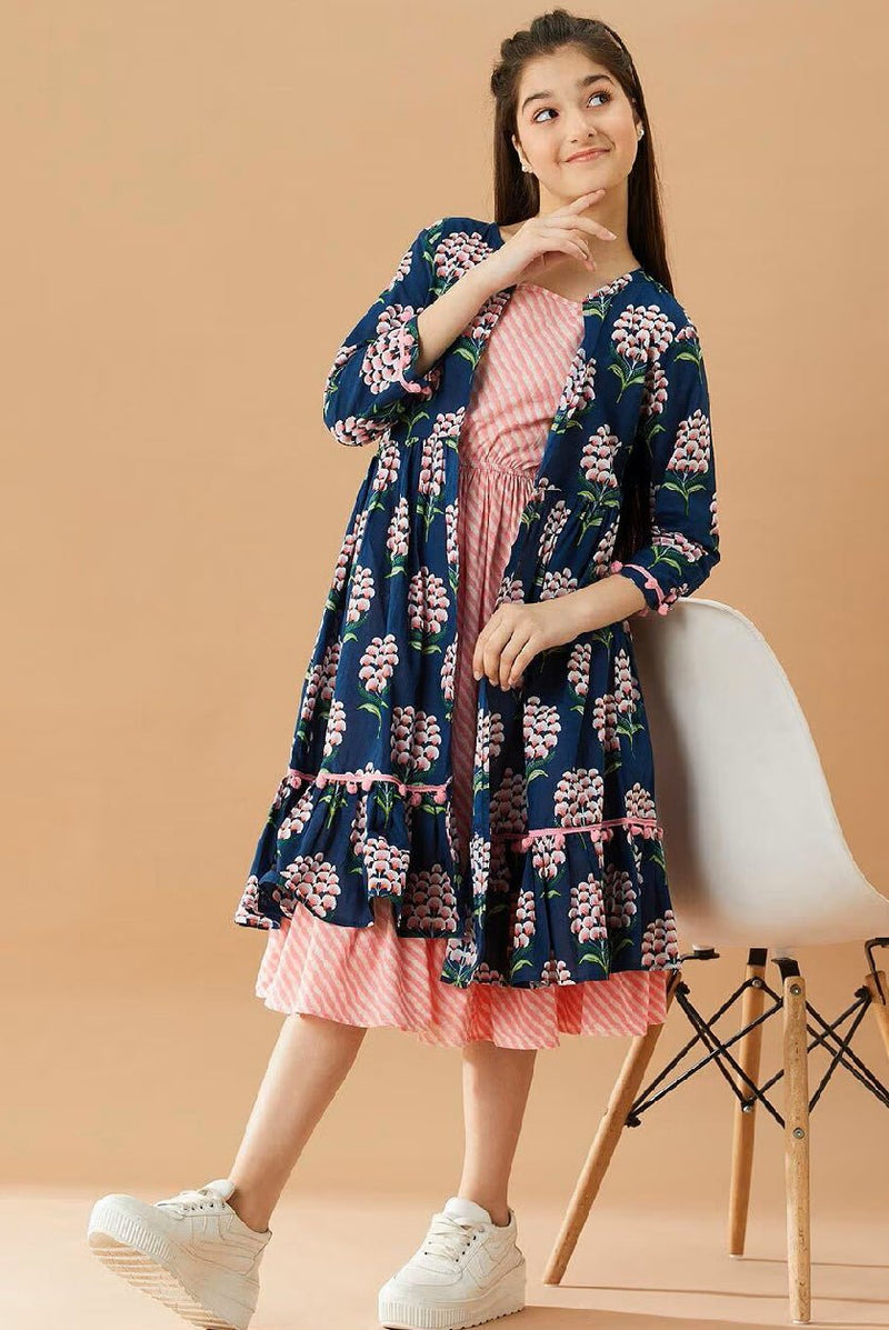 Girls Cotton Summer Dress - Trendy Floral Style
