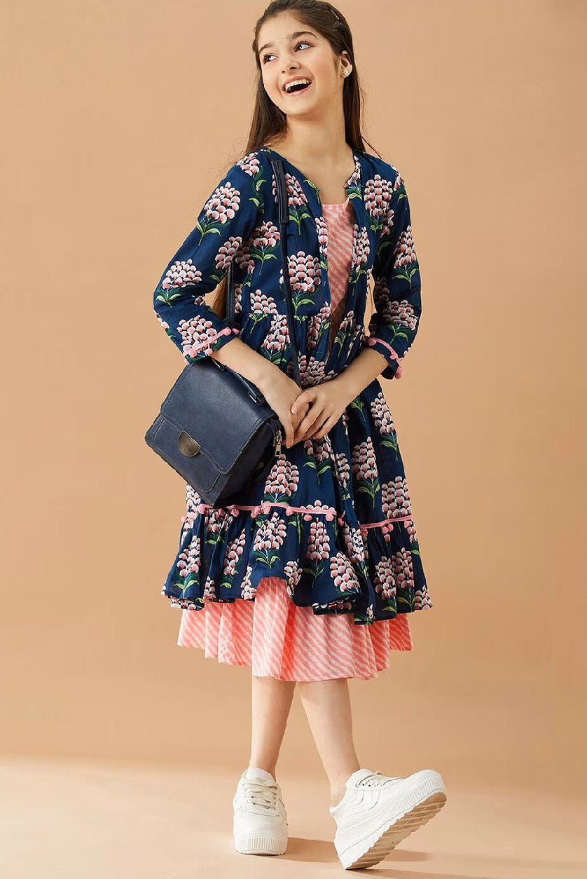 Girls Cotton Summer Dress - Trendy Floral Style