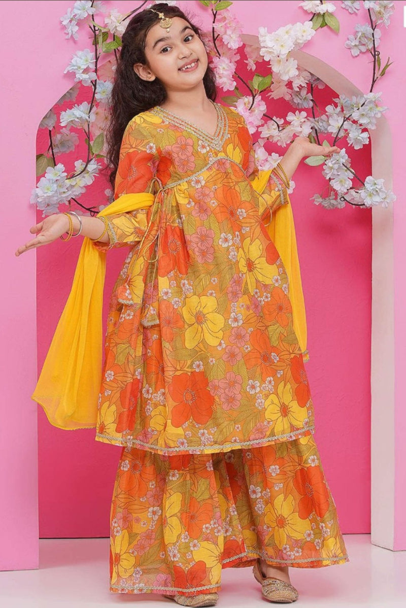 Aromie Girls Floral Anarkali Kurta Set - Bright & Trendy