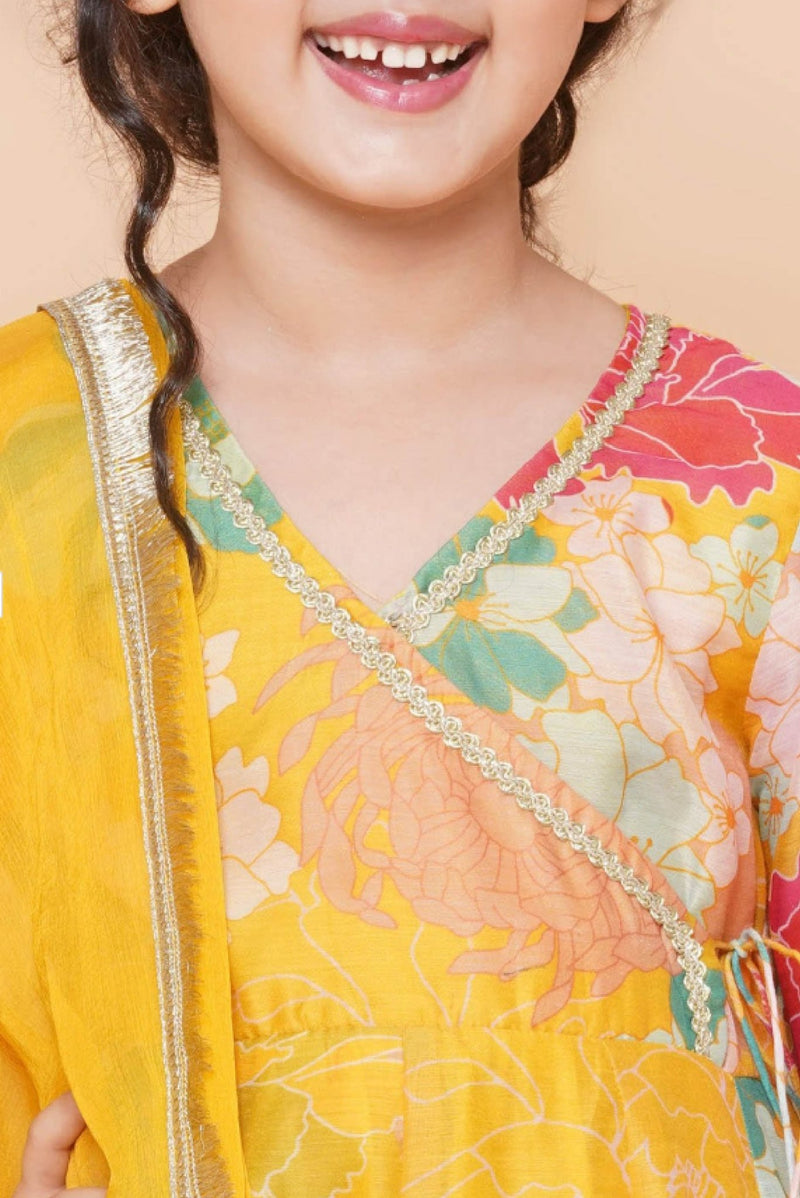 Girls Floral Anarkali Set - Trendy Indian Wear