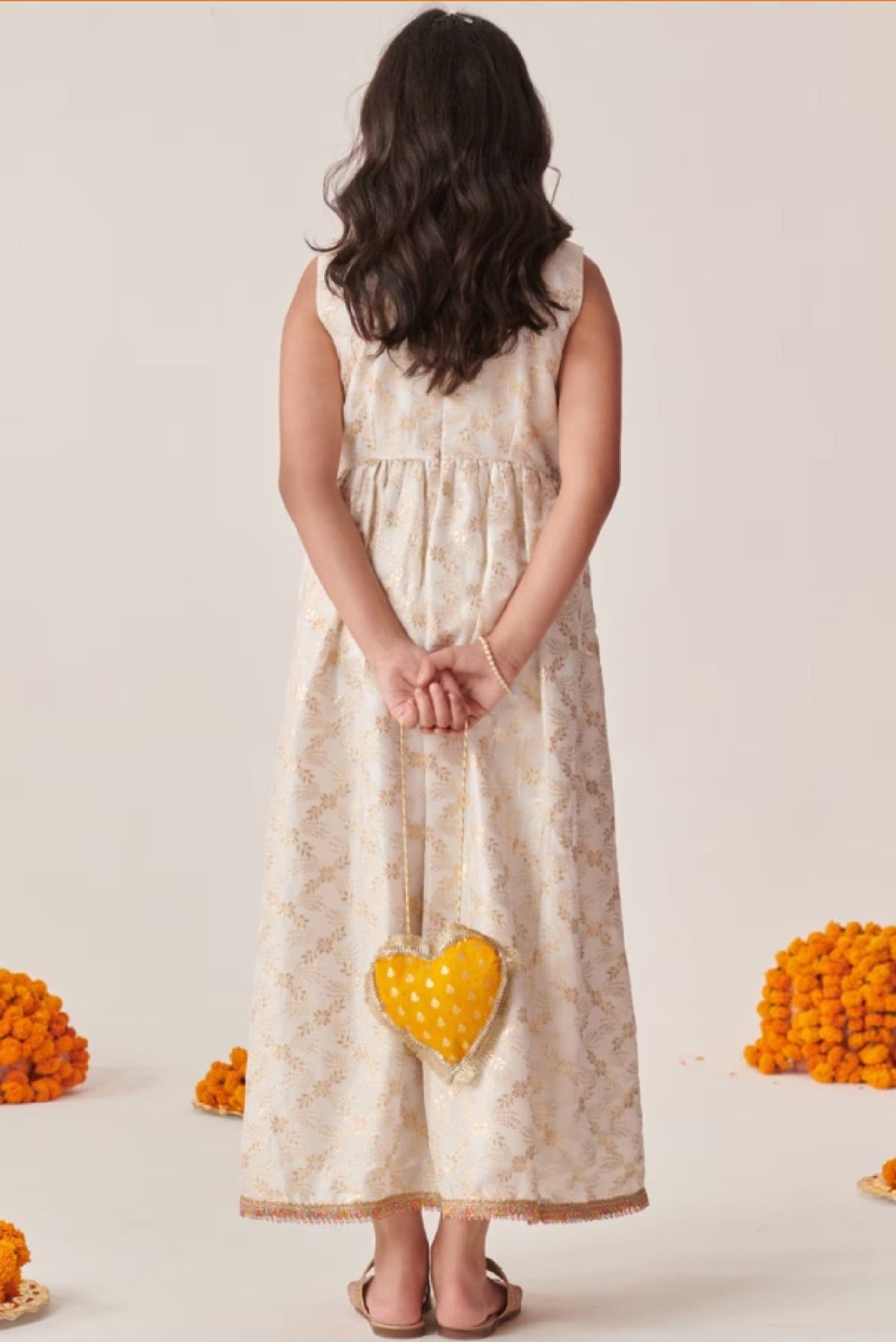 Girls Floral Party Dress with Elegant Overlay