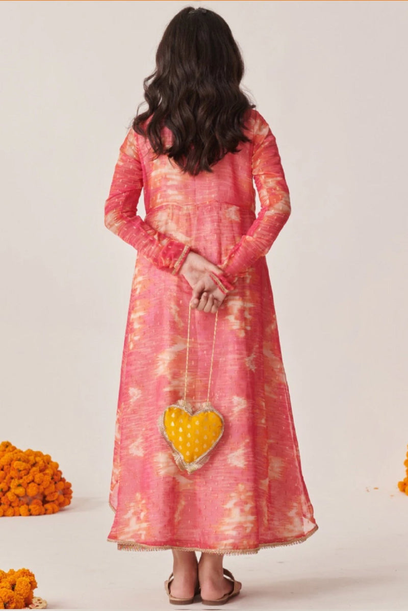 Girls Floral Party Dress with Elegant Overlay