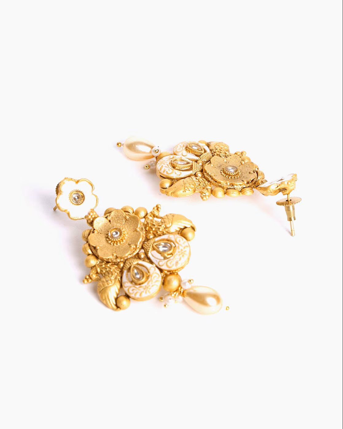 Aromie Gold-Plated Indian Necklace with Earrings Set