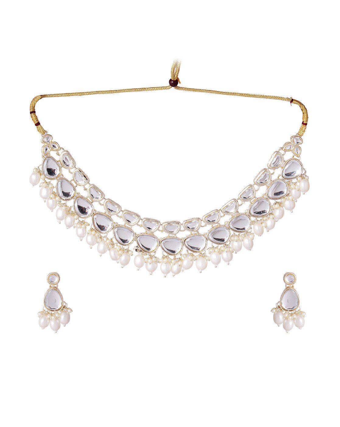 Gold-Plated Kundan Necklace for Elegant Style