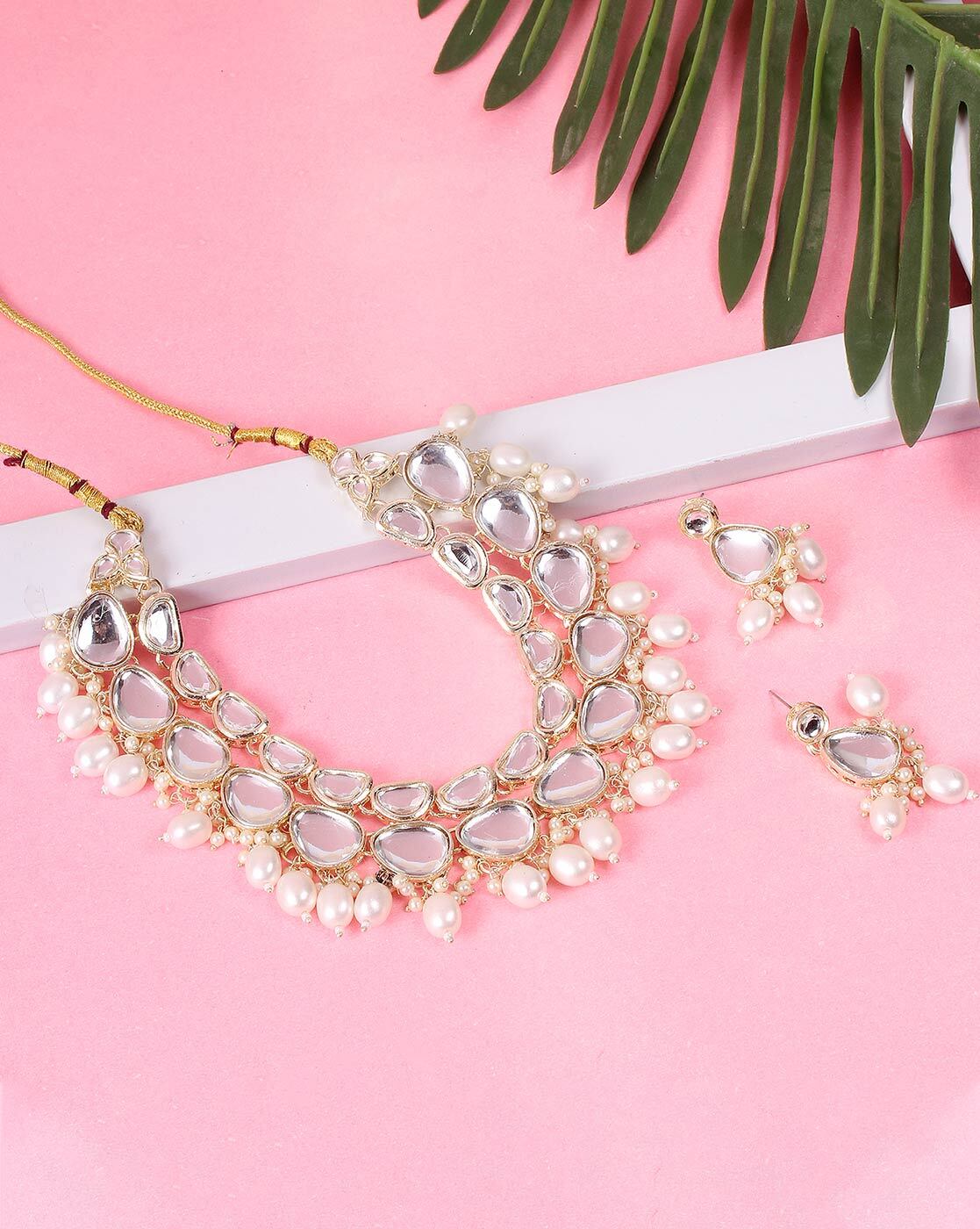 Gold-Plated Kundan Necklace for Elegant Style