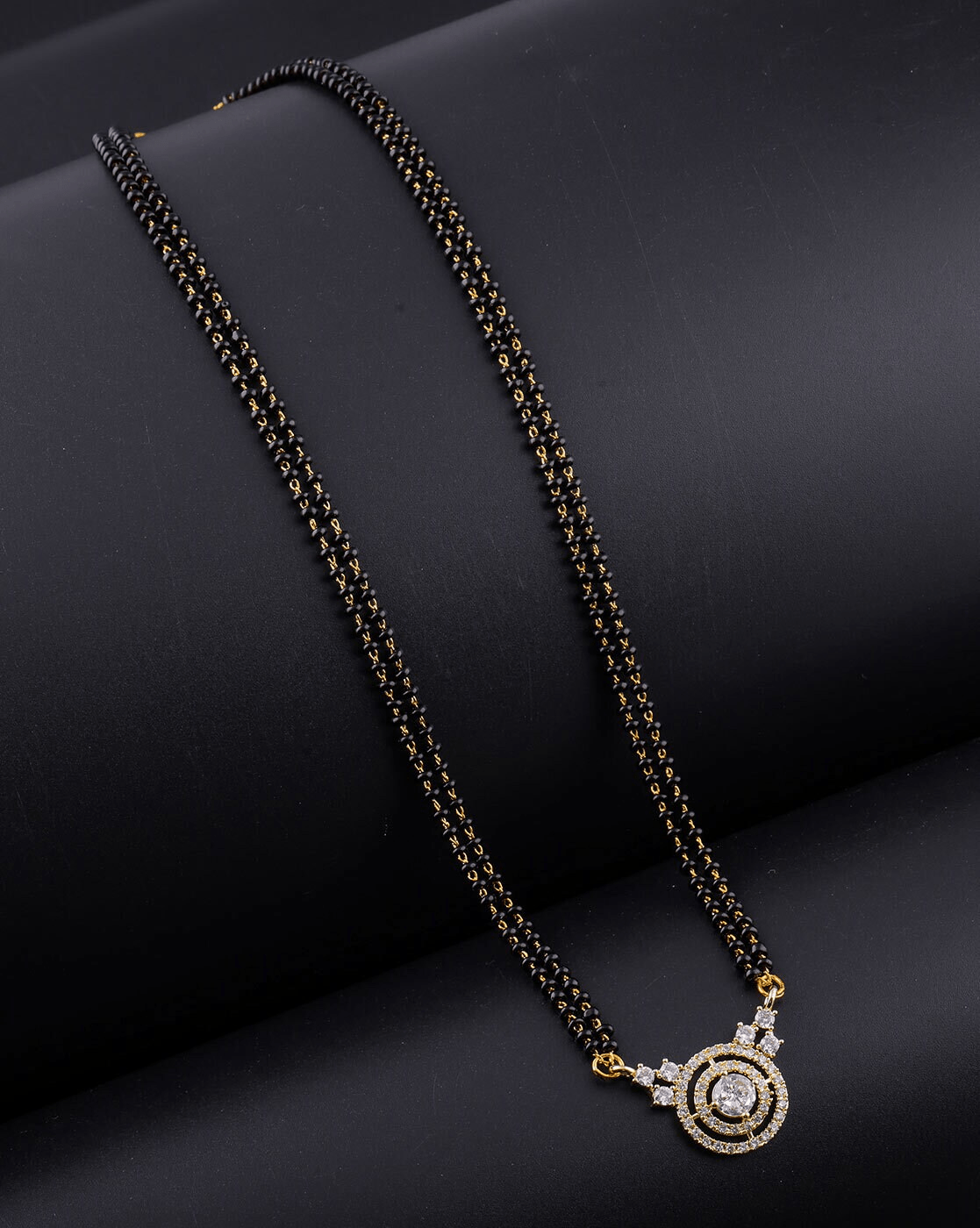 Gold - Plated Stone - Studded Mangalsutra - aromie