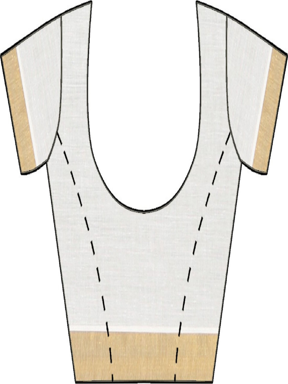 Aromie blouse piece with beige zari border designed for Ikat saree with zari border