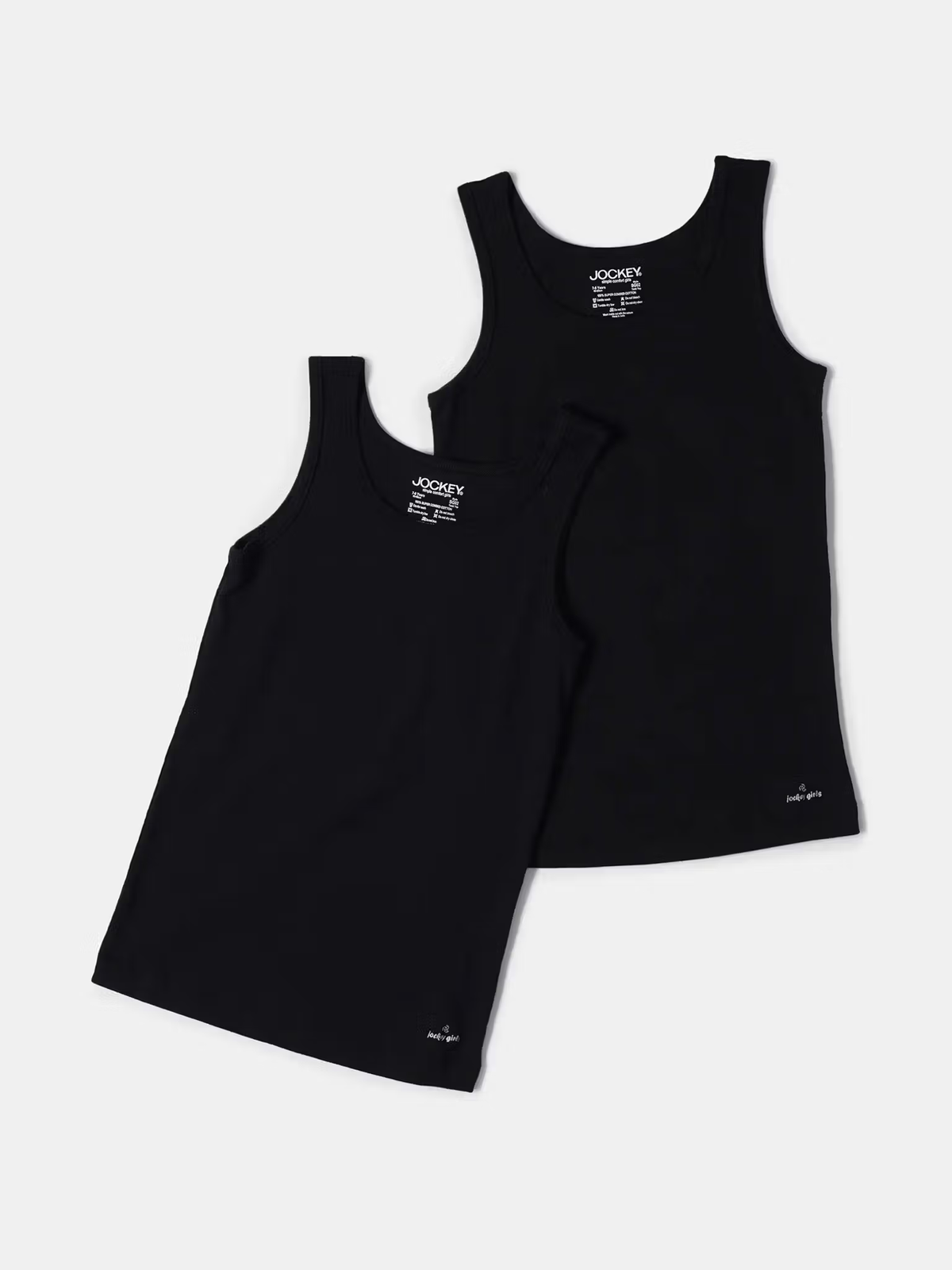 Girls Cotton Tank Top Black - Stylish Comfort