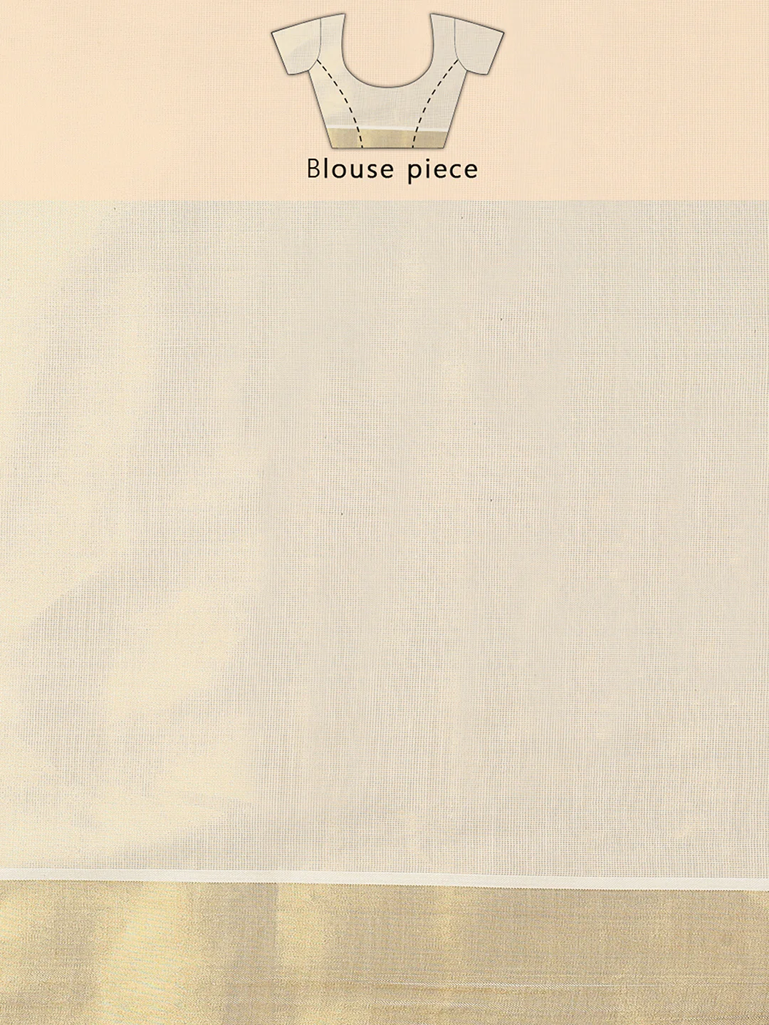 Cream Kerala Saree Online with Silver Border and Matching Blouse Piece for Elegant Occasions