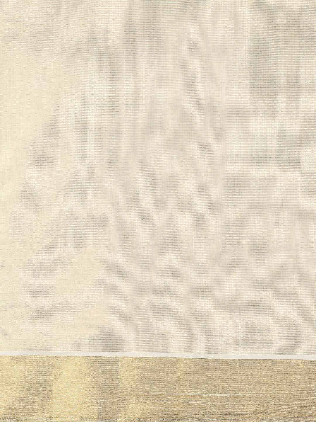 Elegant cream Kerala Saree Online in soft fabric with a gold border, perfect for festive occasions