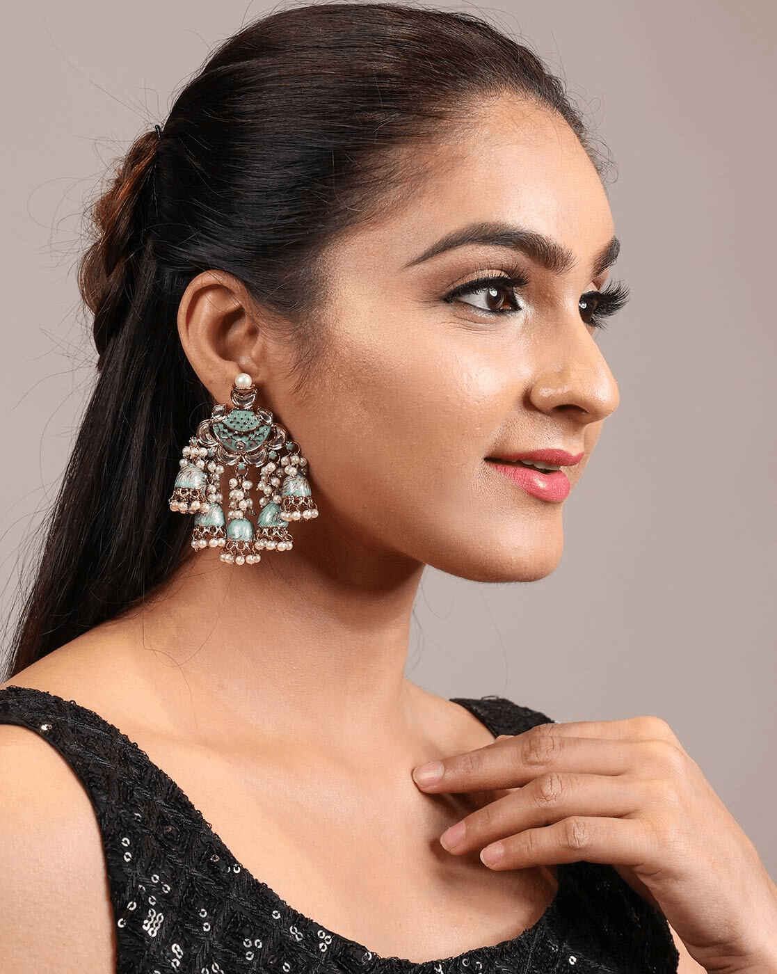 Lightweight Gold - Plated Pearl Dangler Earrings for Women – Ethnic Party Wear - aromie