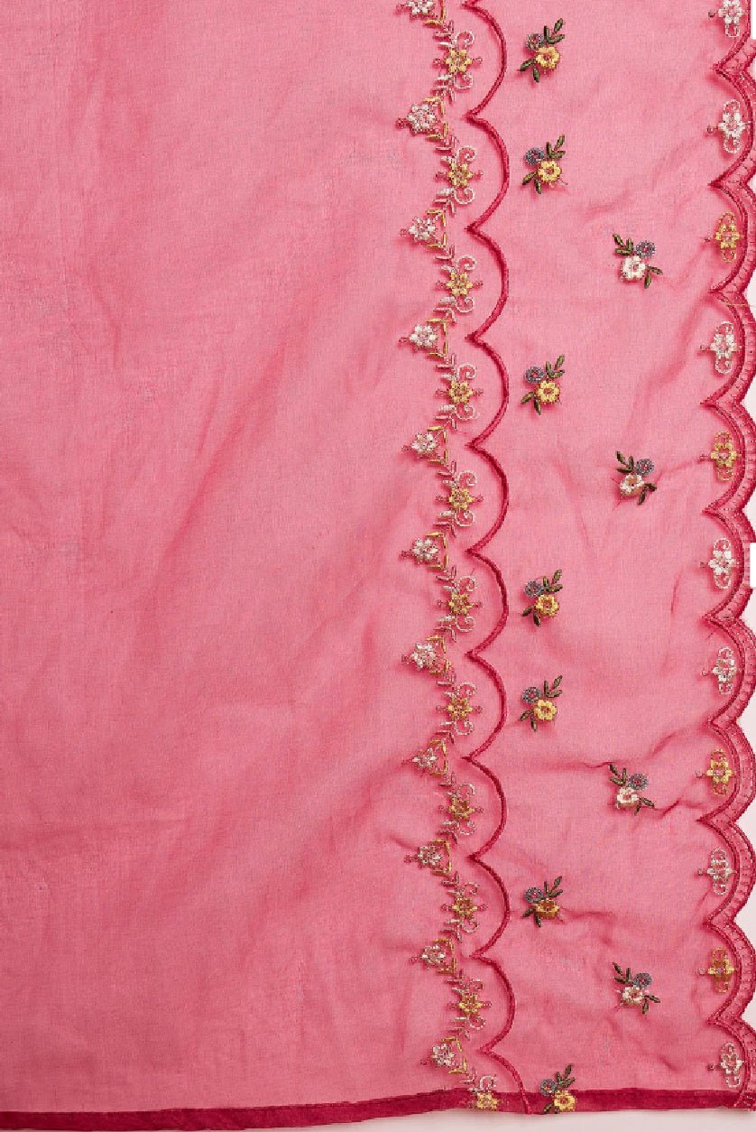 Mauve Embroidered Kurta Set for Women