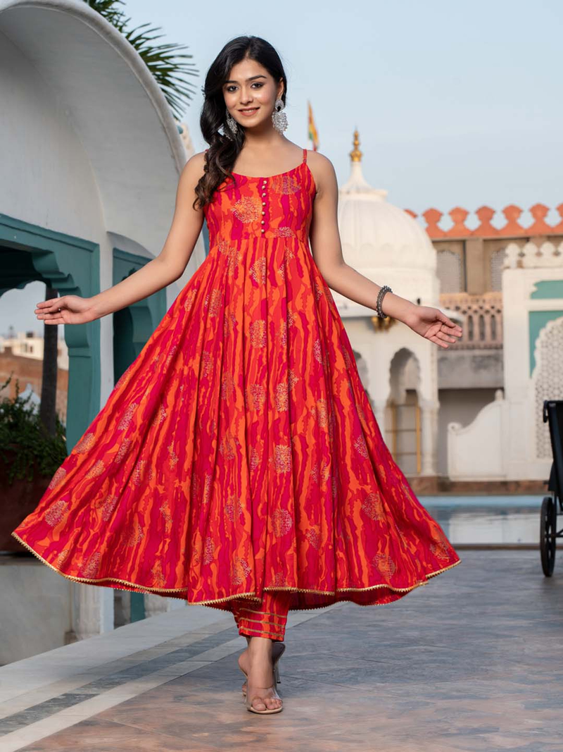 Elegant mauve floral kurta set featuring a flowy design and intricate detailing for stylish ensembles